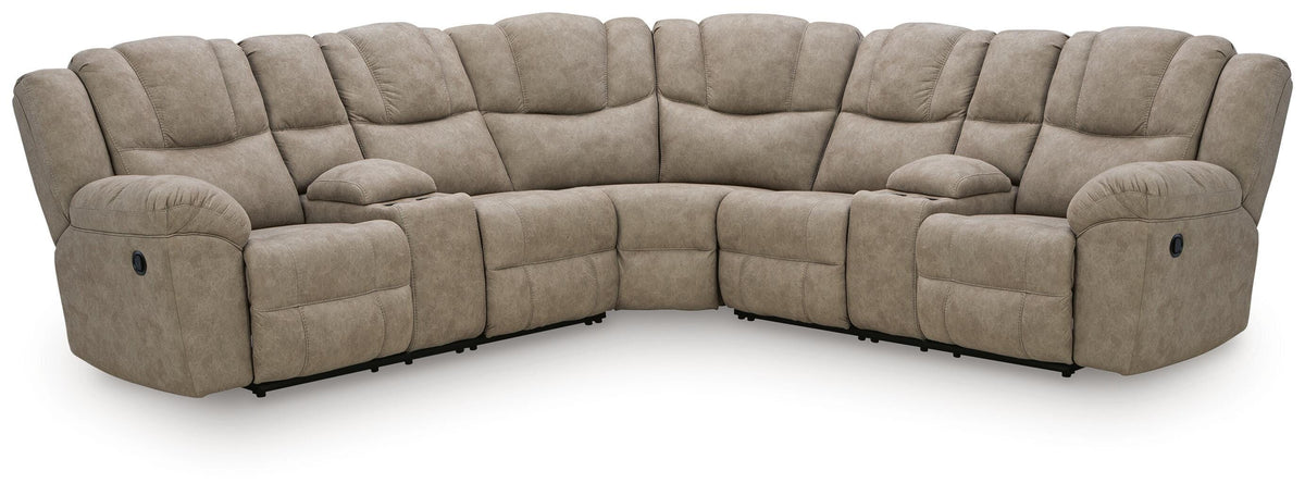 Family Deals Furniture - Ashley Furniture - Pearce-Pike Sectional - 3-Piece Reclining Sectional with Double Console - PC69205S3