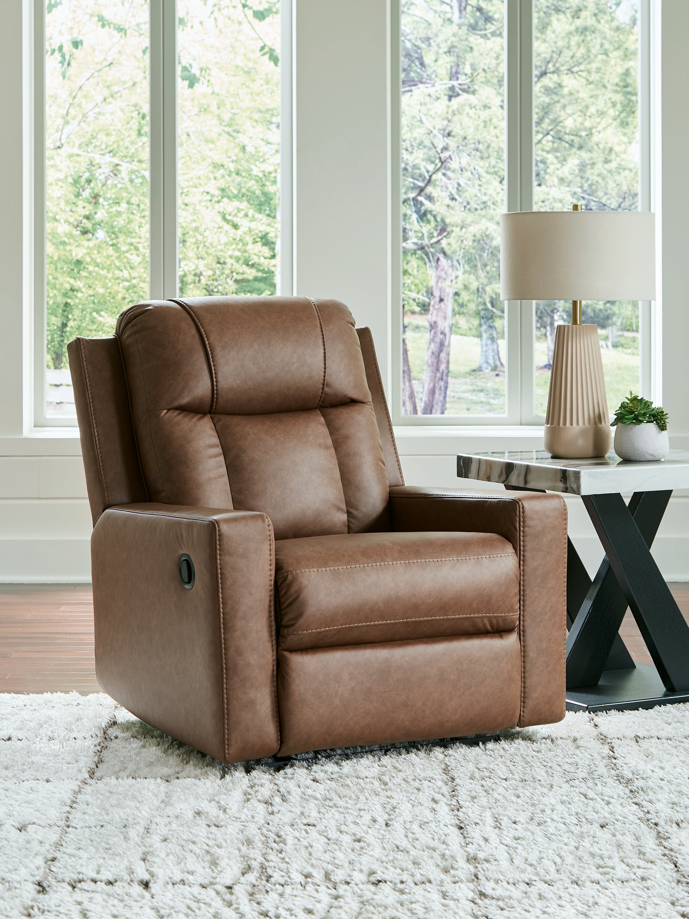 Family Deals Furniture - Ashley Furniture - Mackmenville Living Room - Zero Wall Recliner / Caramel - 7471429