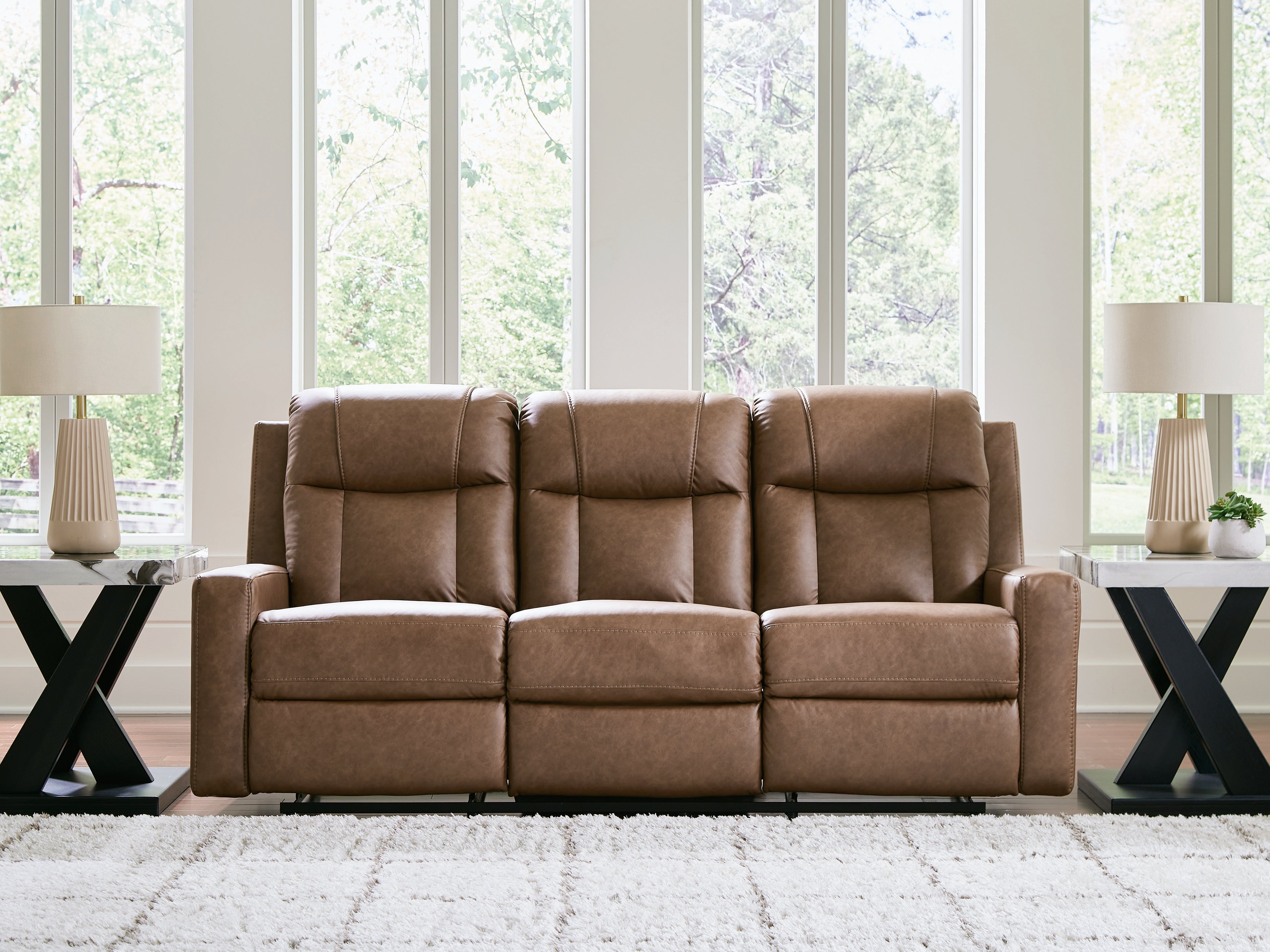 Family Deals Furniture - Ashley Furniture - Mackmenville Living Room - Reclining Sofa / Caramel - 7471488