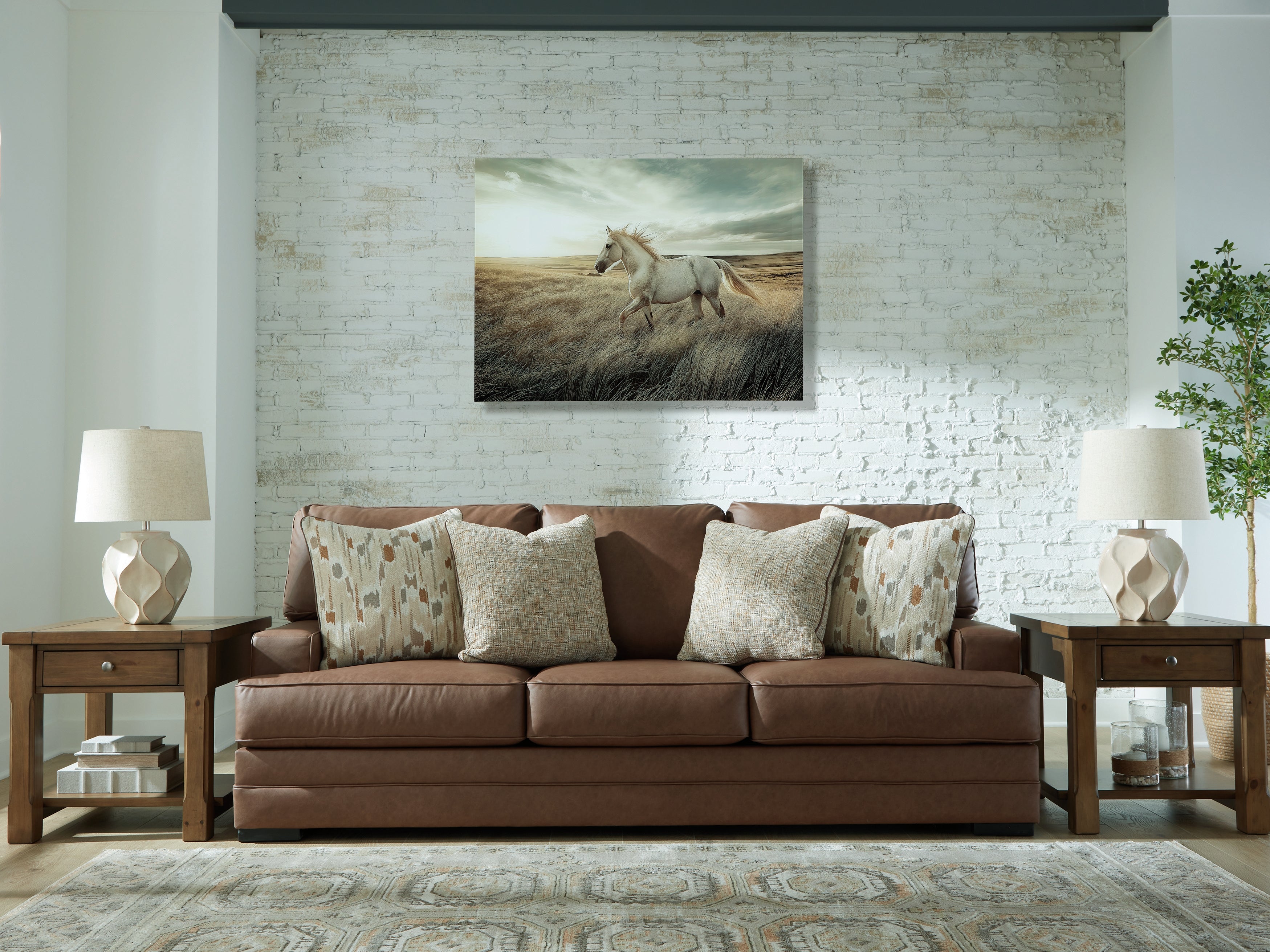Family Deals Furniture - Ashley Furniture - VillaCourt Living Room - Sofa / Caramel - 7490938