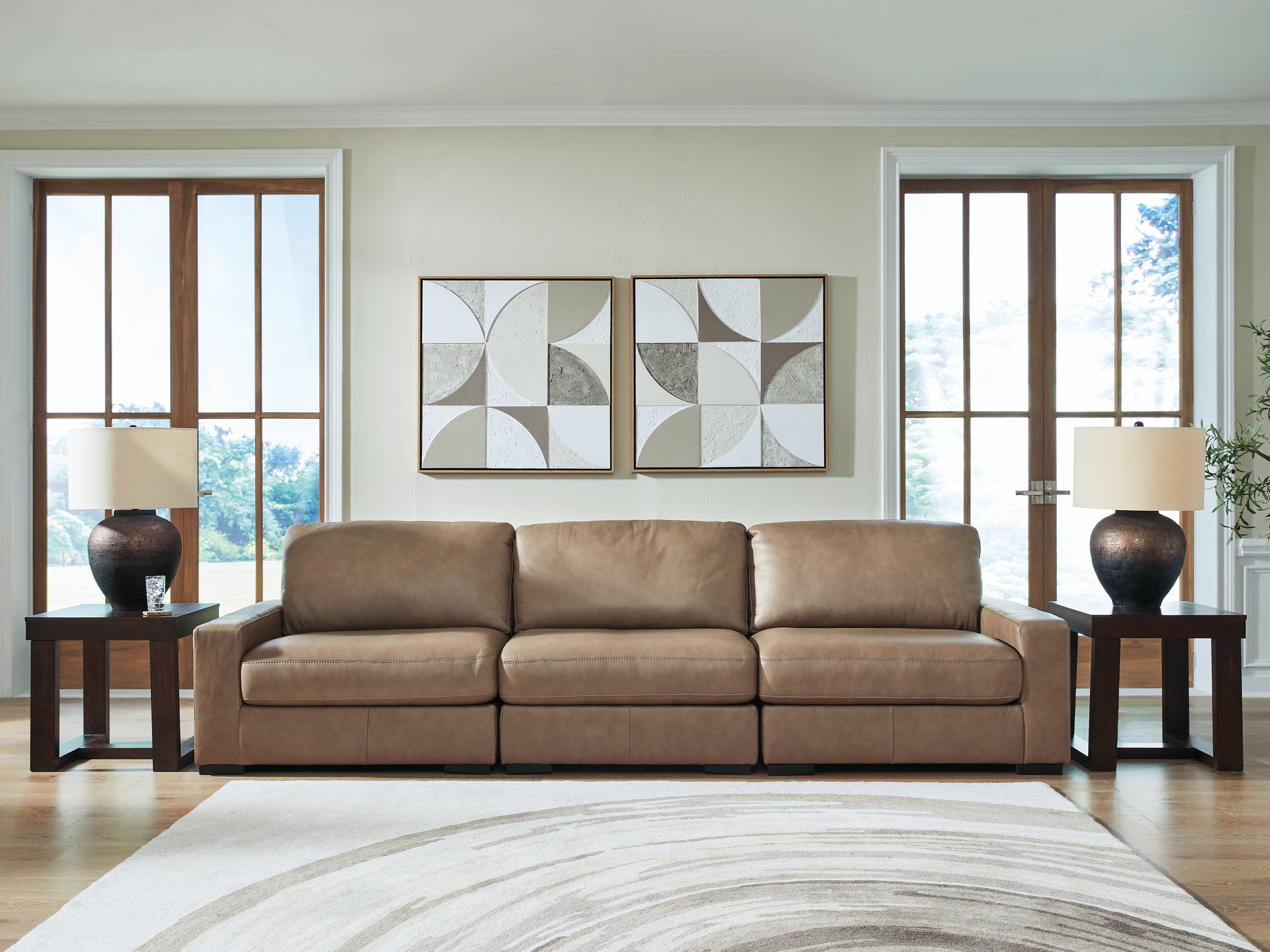Family Deals Furniture - Ashley Furniture - Veronella Sectional - RAF 3-Piece Sectional Sofa / Sahara - 76106S2