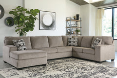 Family Deals Furniture - Ashley Furniture - Ballinasloe Sectional - RAF 3-Piece Sectional with Chaise / Platinum - 80702S1