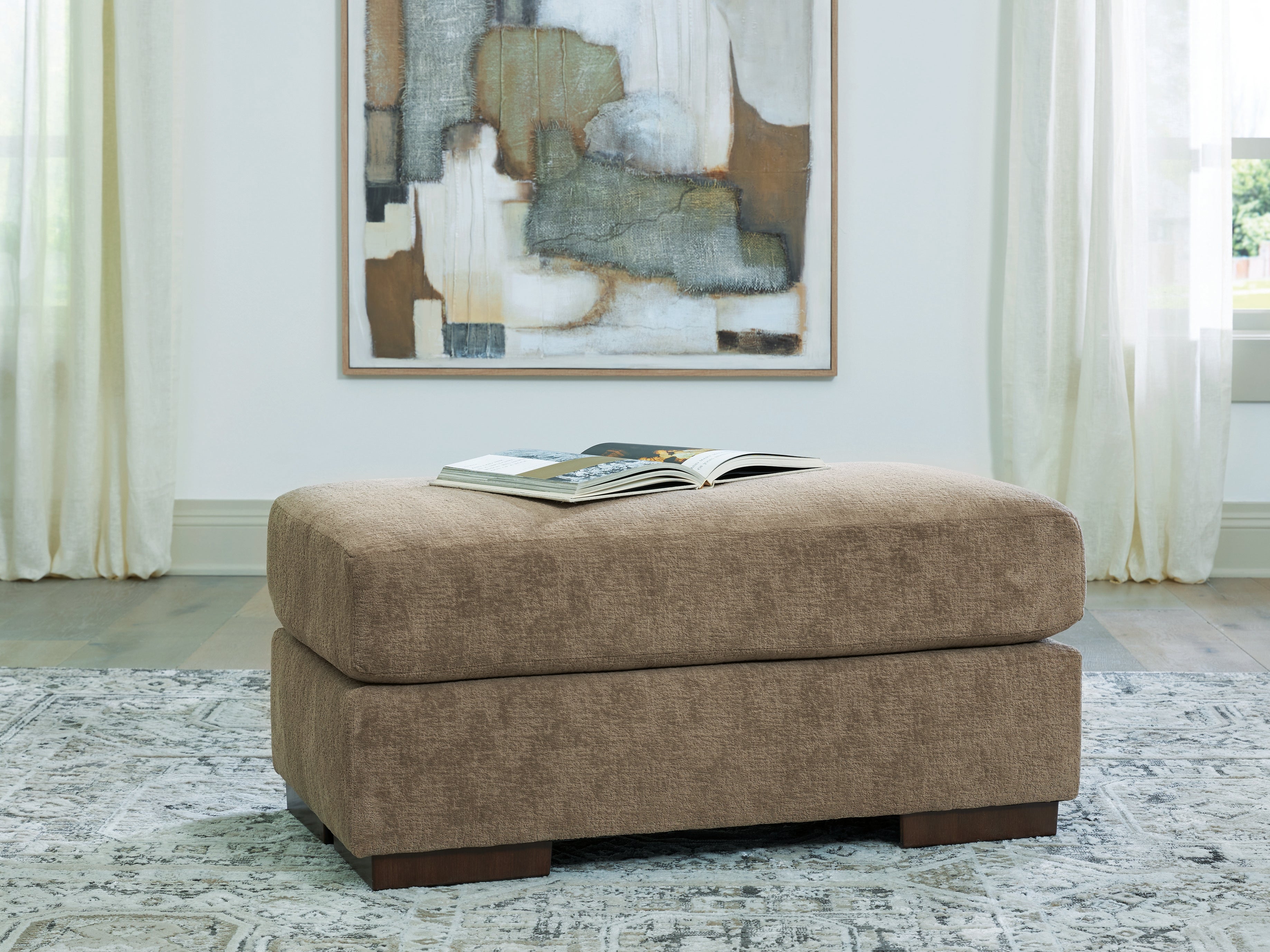 Family Deals Furniture - Ashley Furniture - Jayne Park Living Room - Ottoman / Pecan - PC8150514