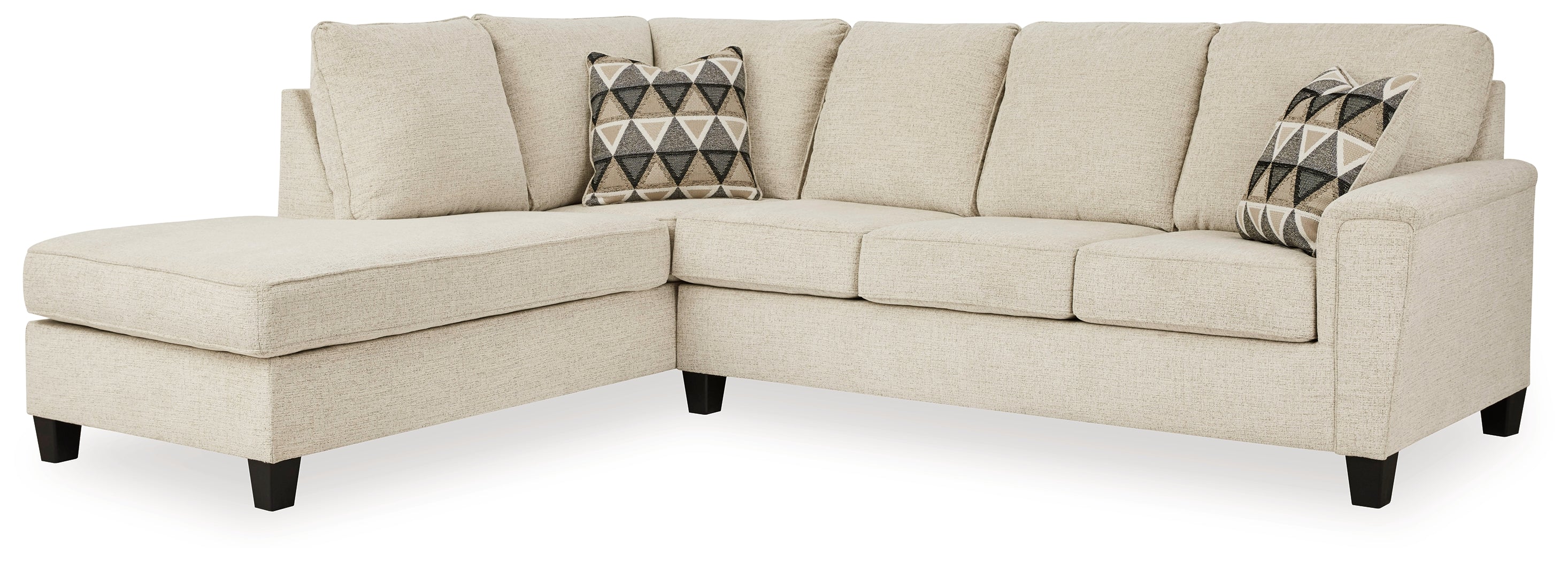 Family Deals Furniture - Ashley Furniture - Abinger Sectional - RAF 2-Piece Sleeper Sectional with Chaise / Natural - 83904S3