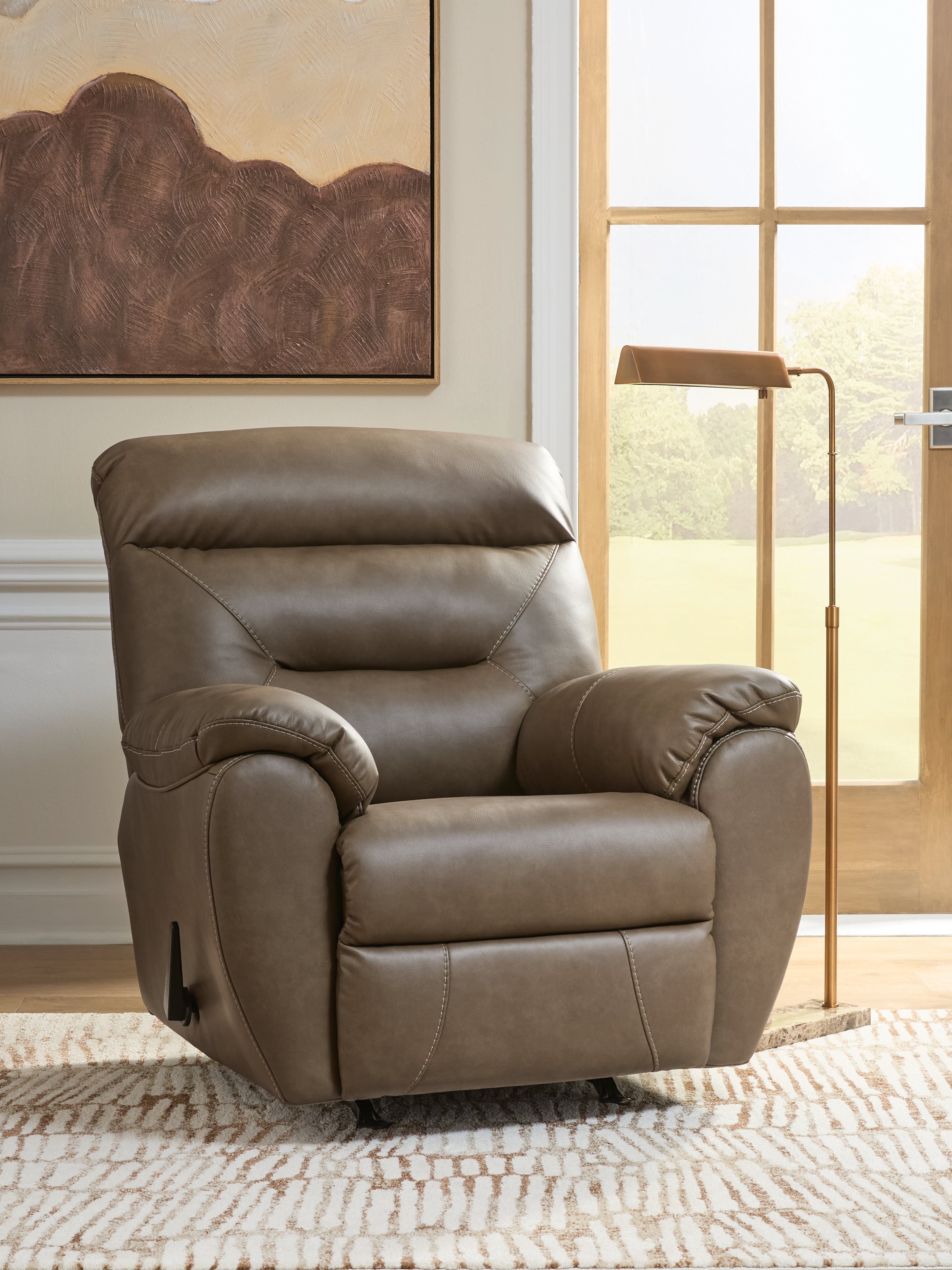 Family Deals Furniture - Ashley Furniture - Elksworth Living Room - Rocker Recliner / Biscotti - PC8400225