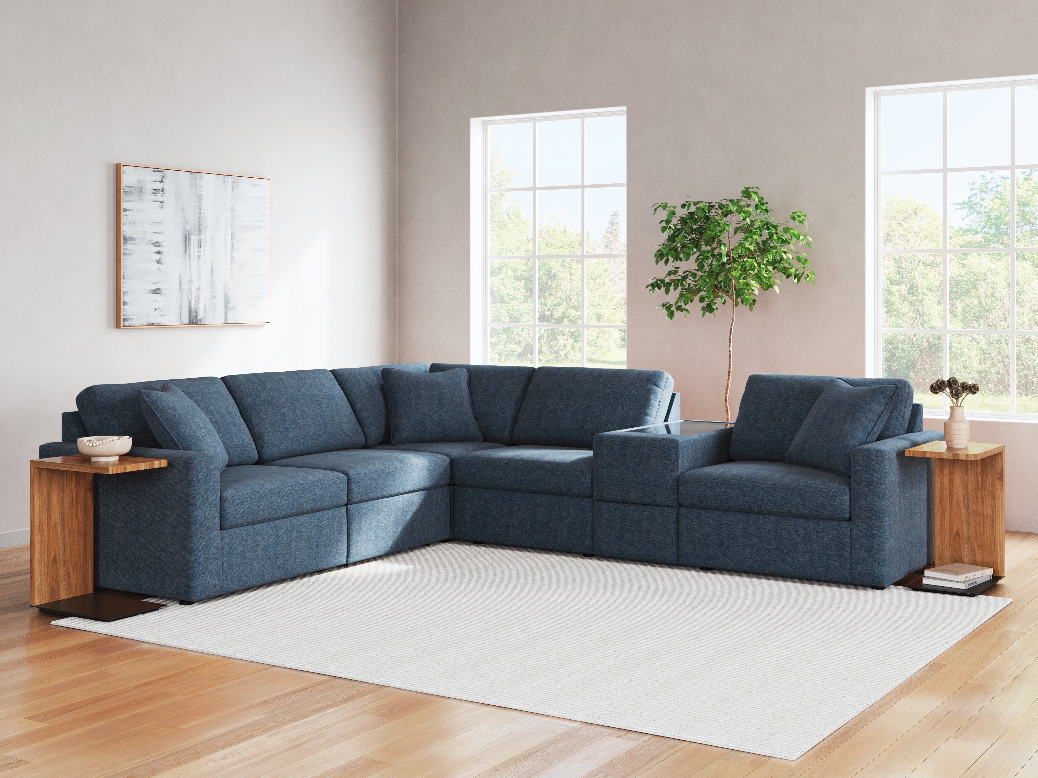 Family Deals Furniture - Ashley Furniture - Modmax Sectional - RAF 6-Piece Sectional / Ink - 92101S7