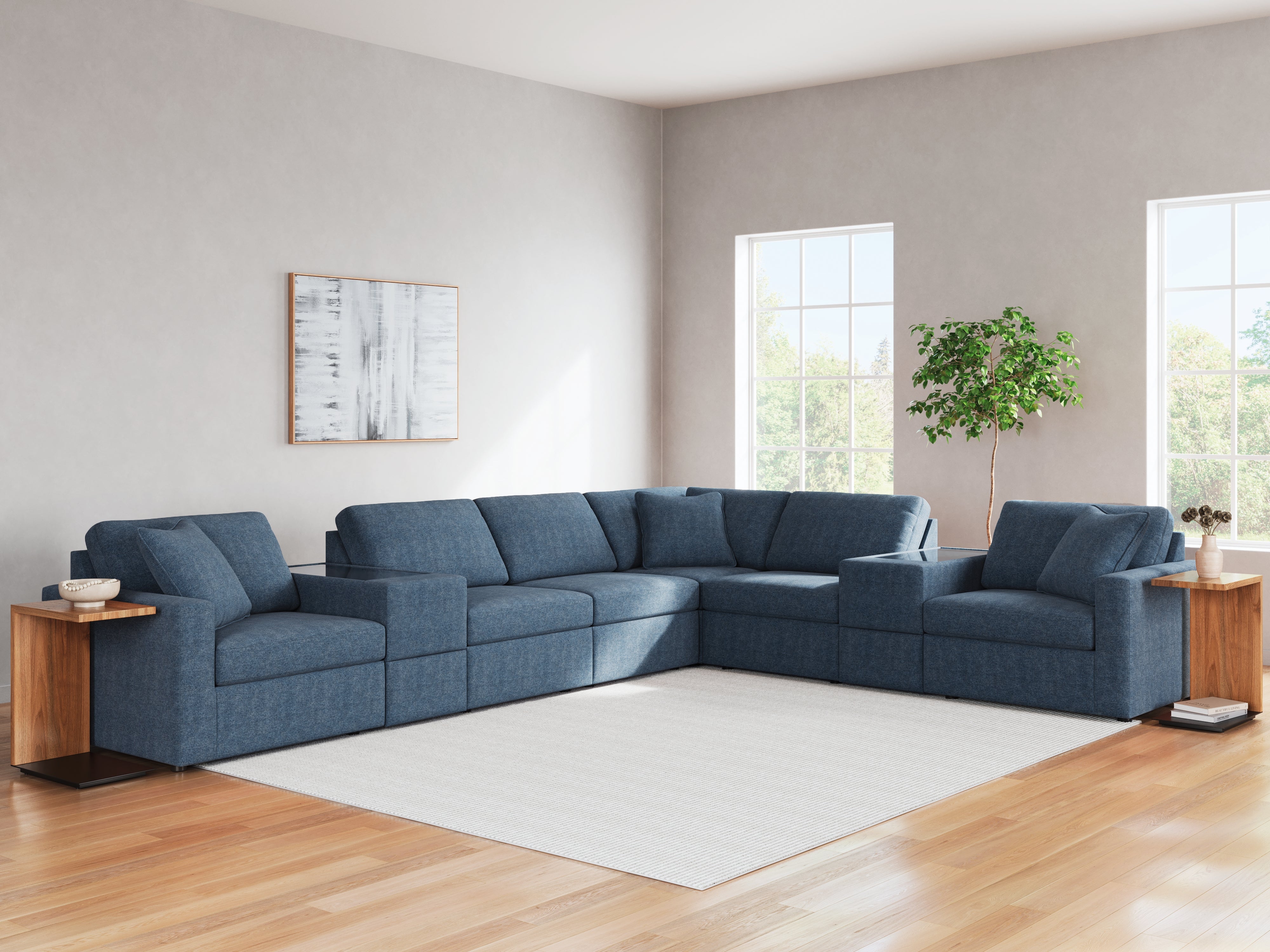 Family Deals Furniture - Ashley Furniture - Modmax Sectional - RAF 8-Piece Sectional / Ink - 92101S11