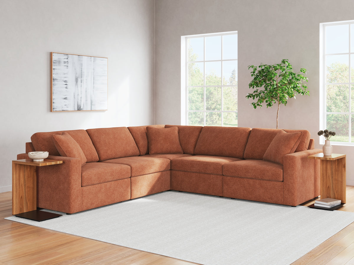 Family Deals Furniture - Ashley Furniture - Modmax Sectional - RAF 5-Piece Sectional / Spice - 92102S6