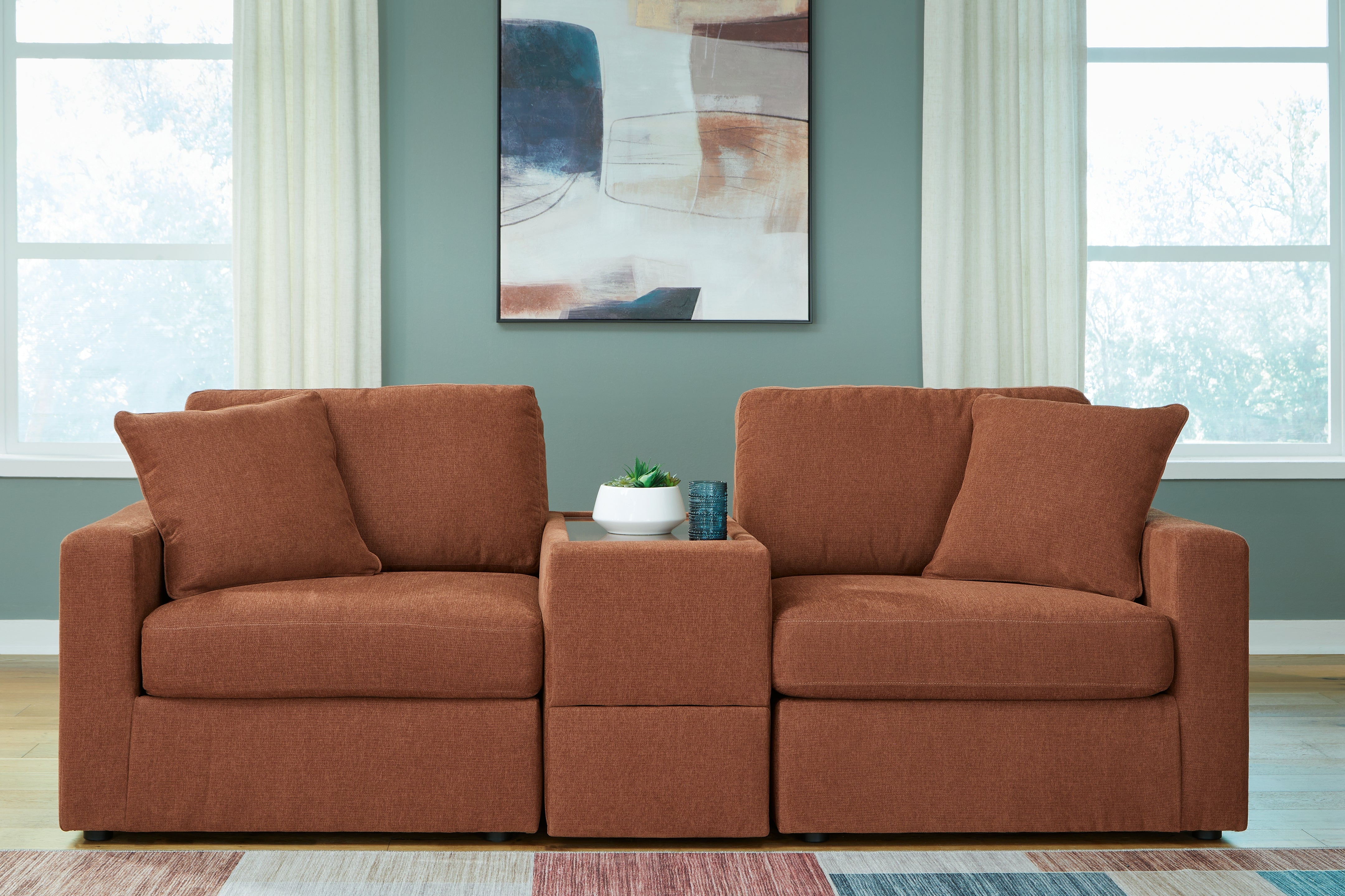 Family Deals Furniture - Ashley Furniture - Modmax Sectional - RAF 3-Piece Sectional / Spice - 92102S3
