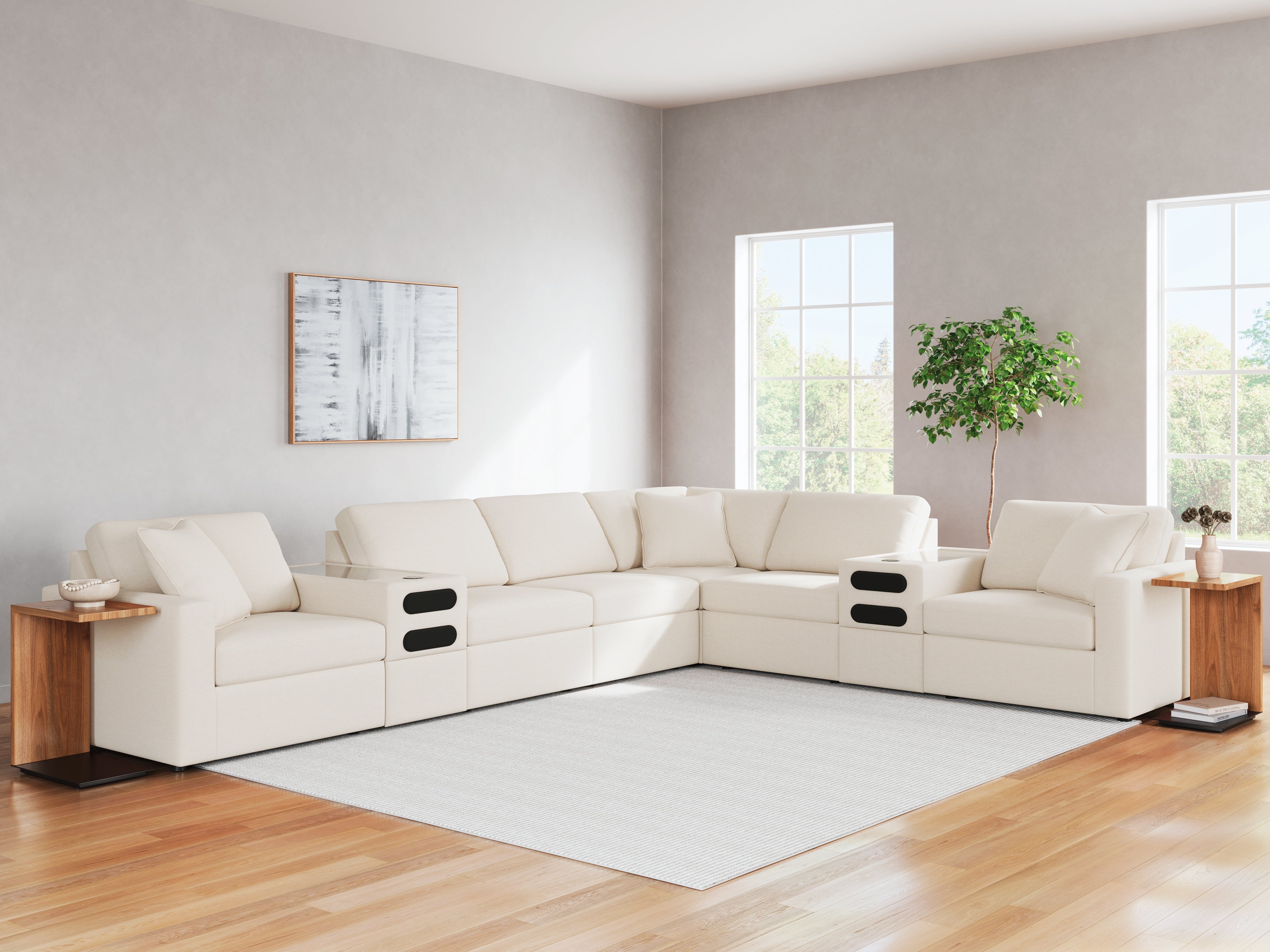 Family Deals Furniture - Ashley Furniture - Modmax Sectional - RAF 8-Piece Sectional / Oyster - 92103S16