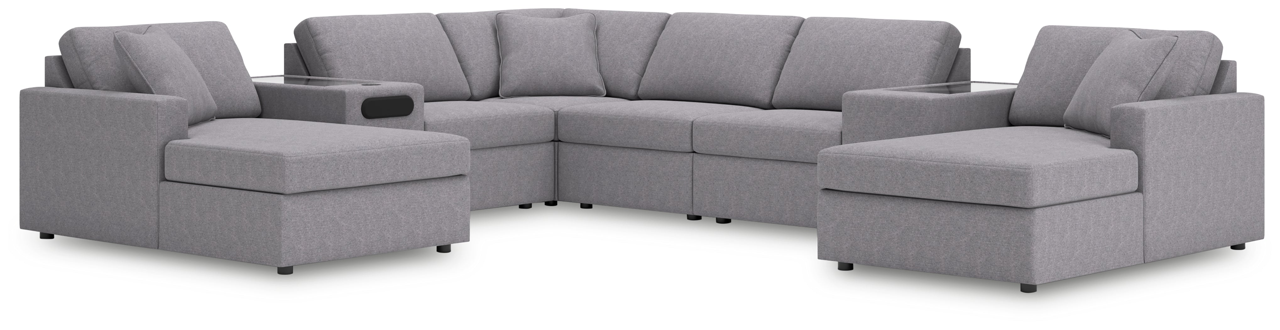 Family Deals Furniture - Ashley Furniture - Modmax Sectional - RAF 8-Piece Sectional with Chaise / Granite - 92104S31