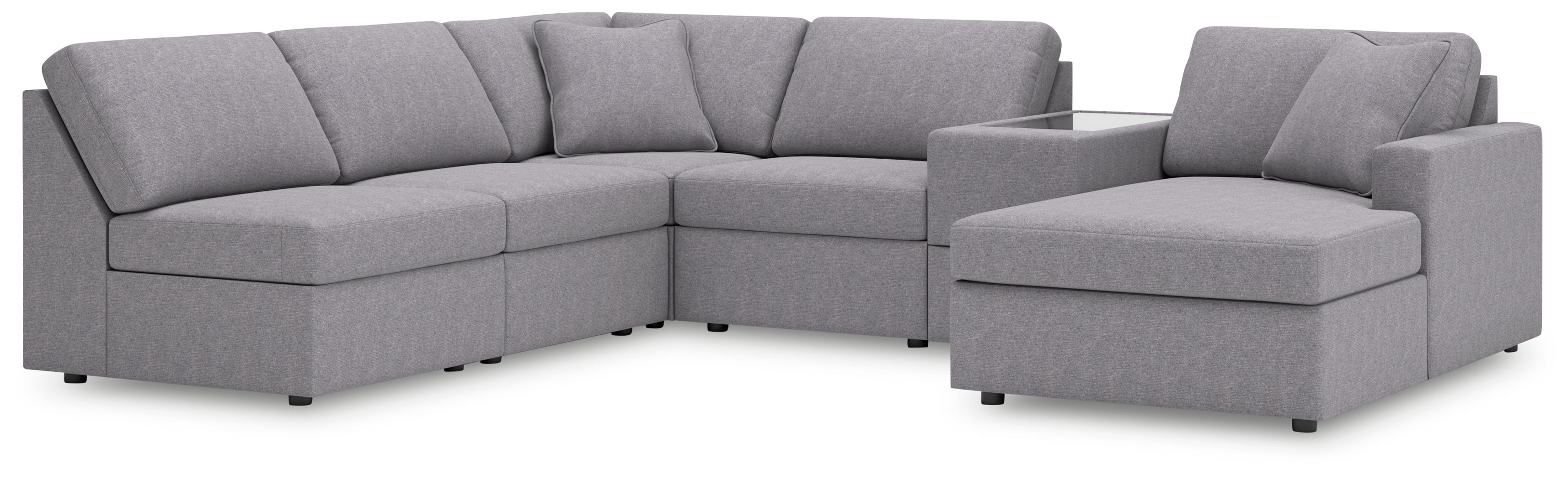 Family Deals Furniture - Ashley Furniture - Modmax Sectional - 6-Piece Sectional with Chaise and Storage Console / Granite - 92104S22