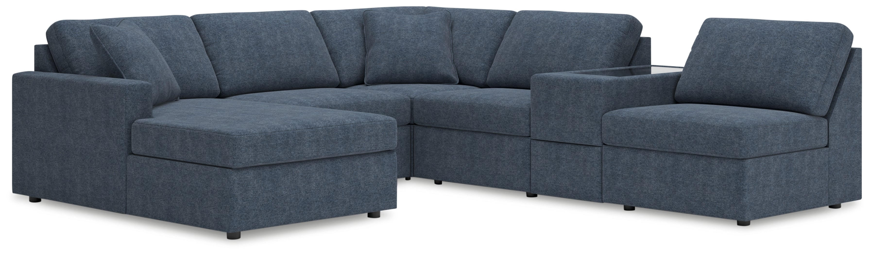 Family Deals Furniture - Ashley Furniture - Modmax Sectional - RAF 6-Piece Sectional with Chaise / Ink - 92121S21