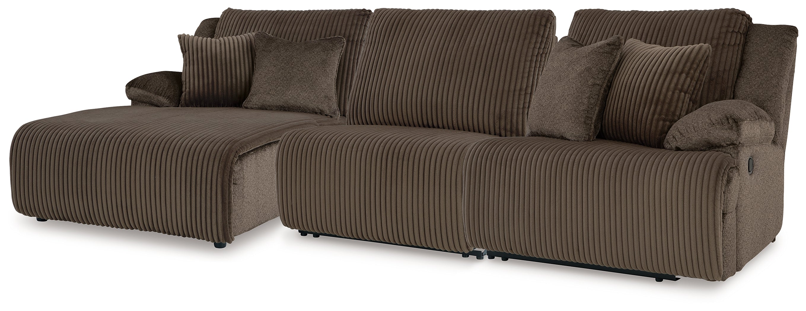 Family Deals Furniture - Ashley Furniture - Top Tier Sectional - 3-Piece Sofa Chaise Sectional / Chocolate - 92705S11