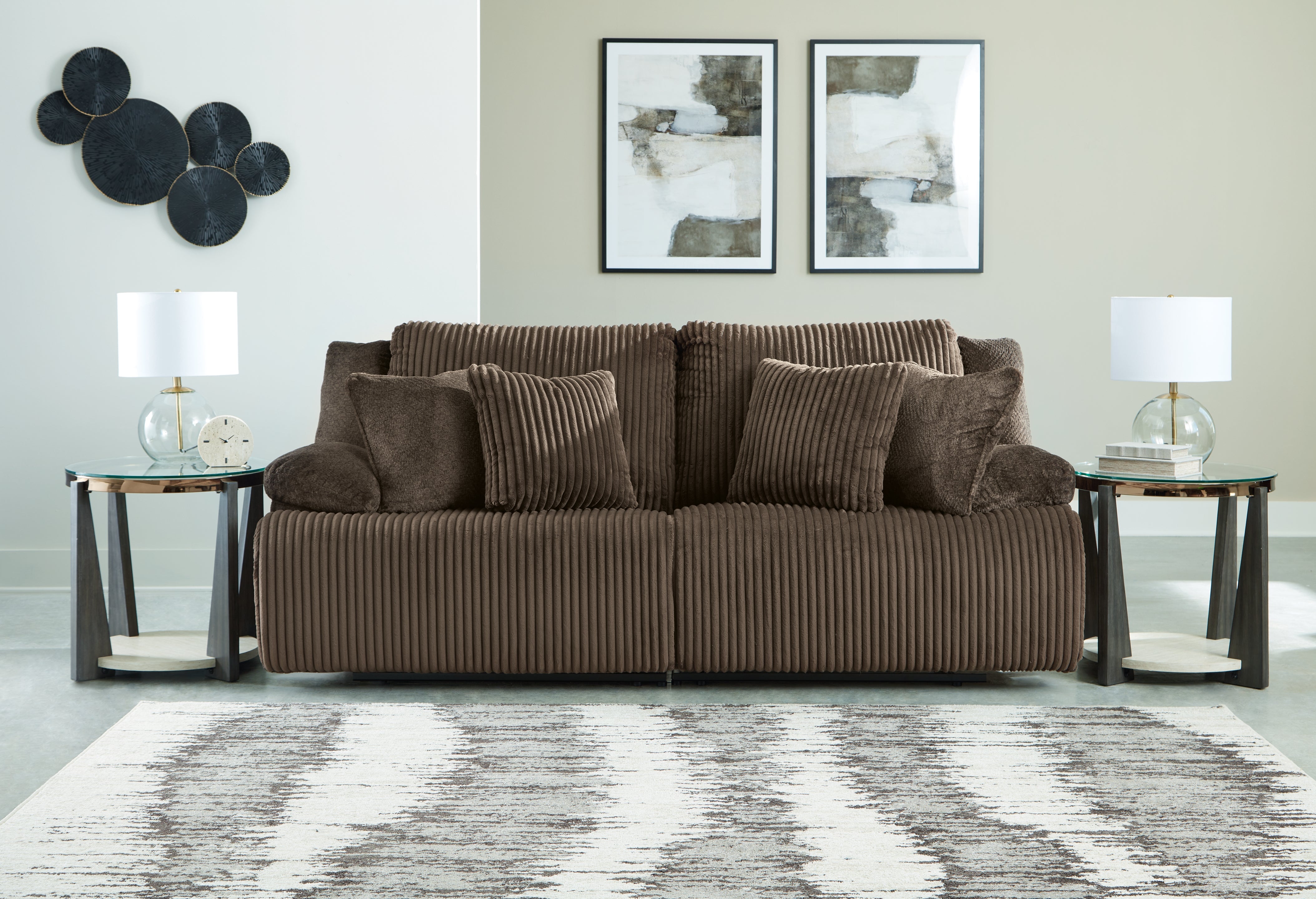 Family Deals Furniture - Ashley Furniture - Top Tier Sectional - 2-Piece Sectional Loveseat / Chocolate - 92705S9