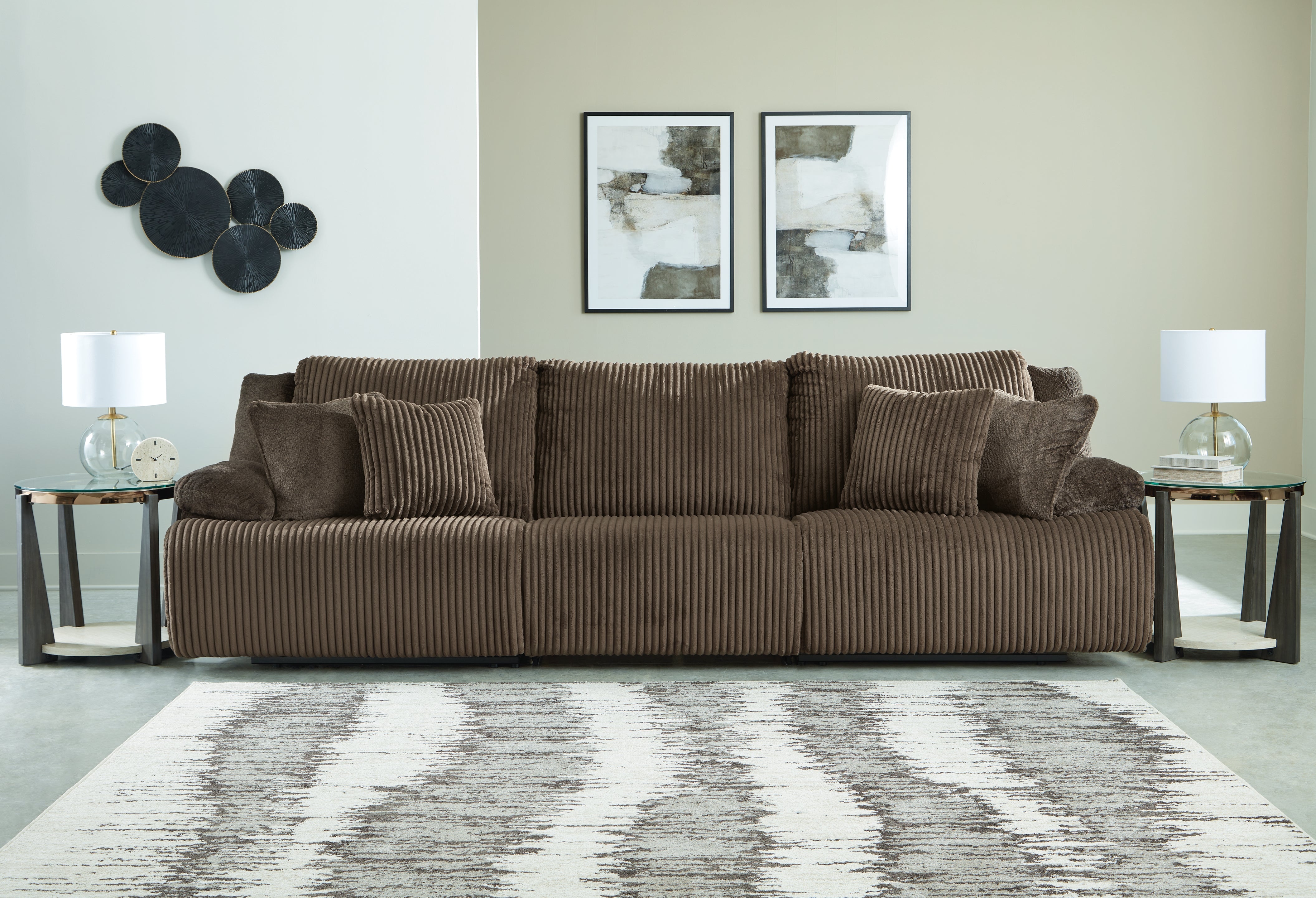 Family Deals Furniture - Ashley Furniture - Top Tier Sectional - 3-Piece Sectional Sofa / Chocolate - 92705S8