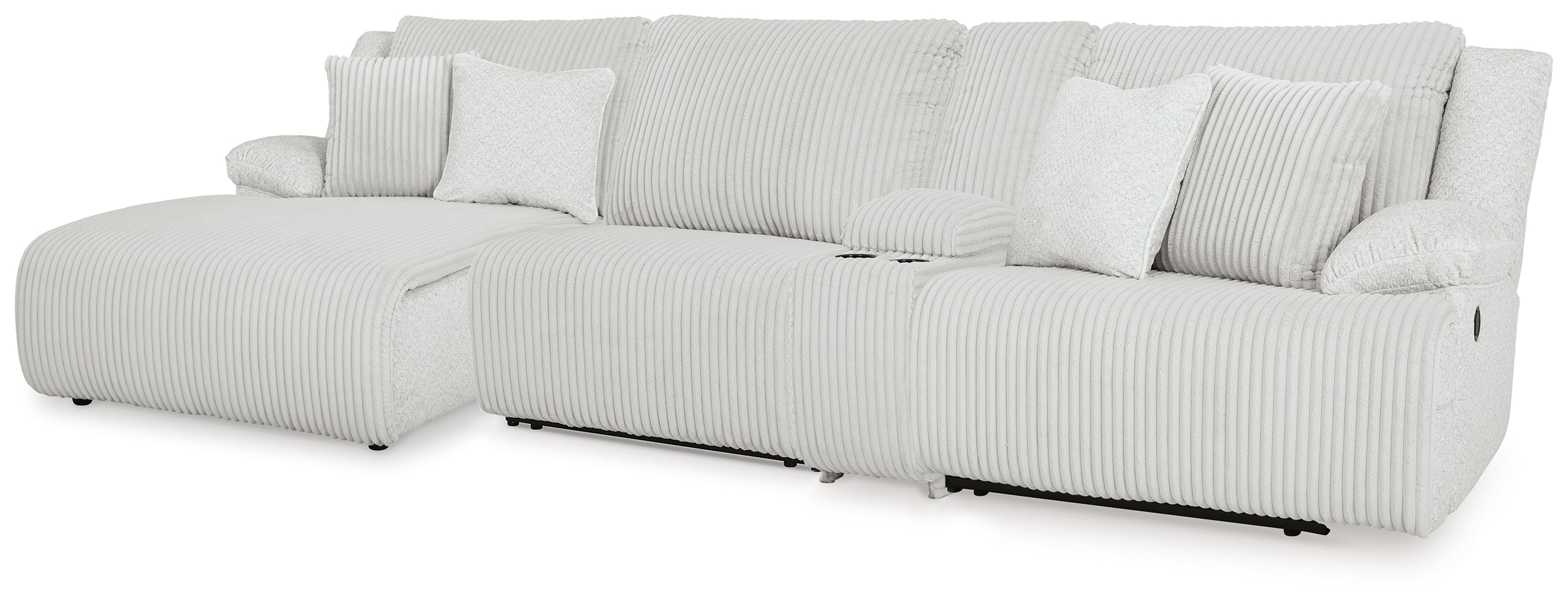 Family Deals Furniture - Ashley Furniture - Top Tier Sectional - 4-Piece Reclining Sectional with Chaise / Alloy - 92706S12