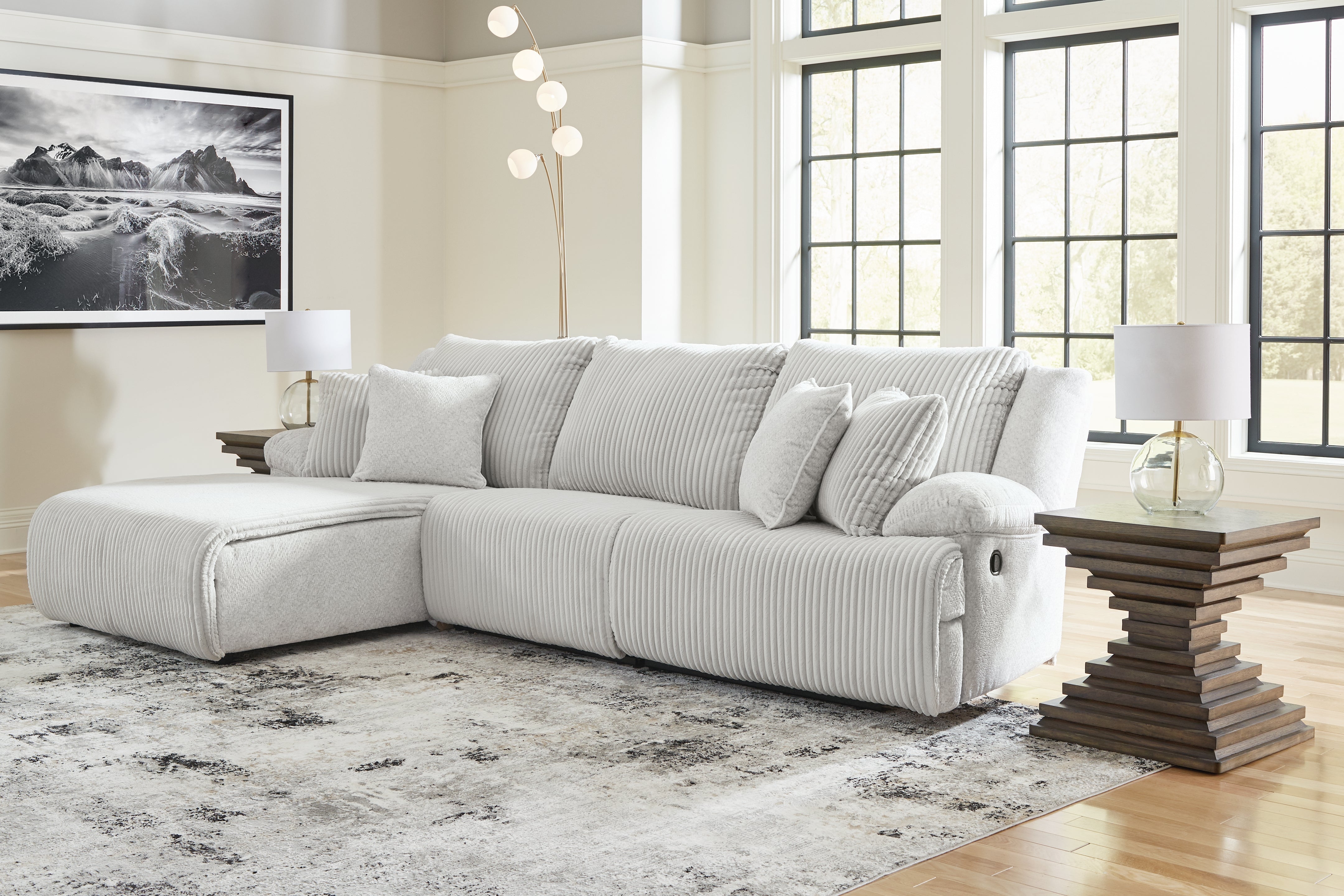 Family Deals Furniture - Ashley Furniture - Top Tier Sectional - 3-Piece Sectional Sofa Chaise / Alloy - 92706S7