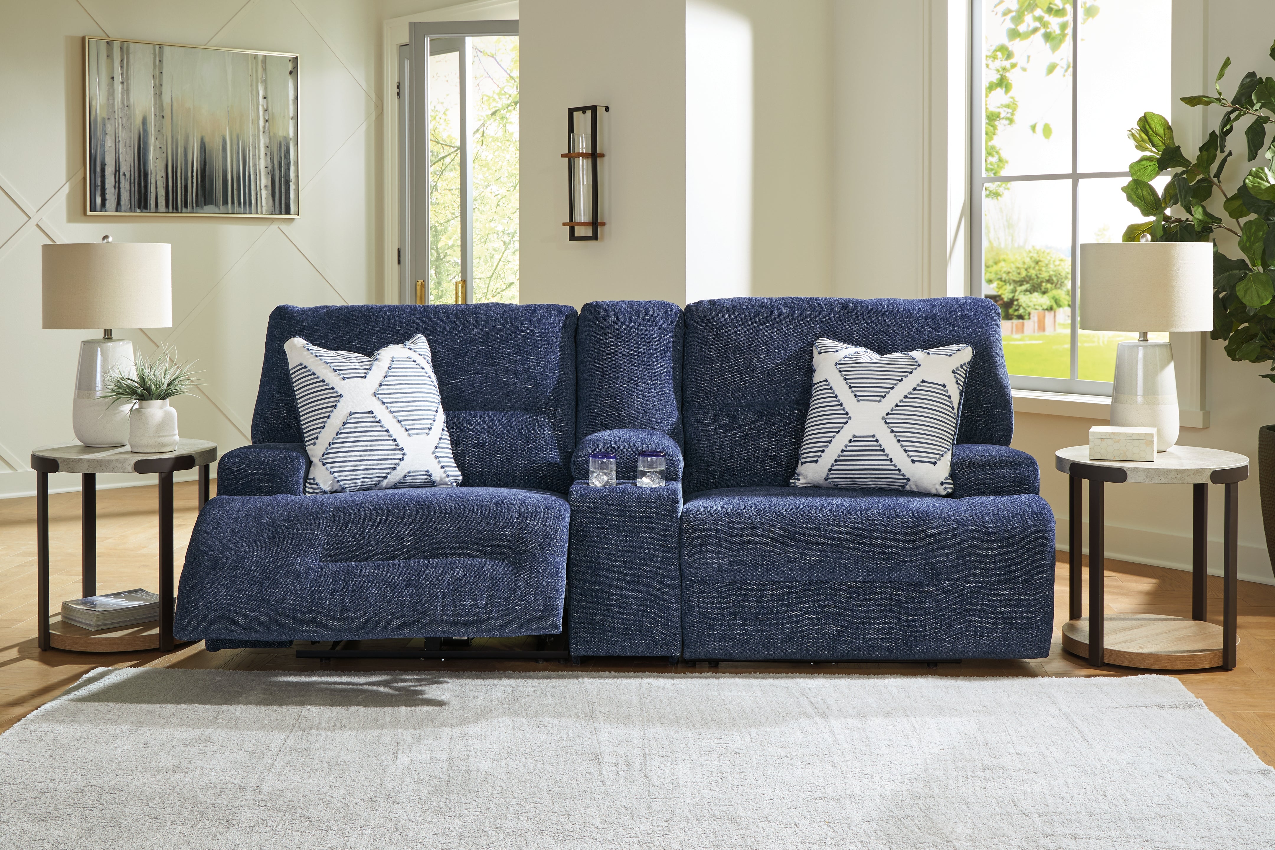 Family Deals Furniture - Ashley Furniture - Acklen Place Sectional - 3-Piece Sectional / Navy - 93607S10