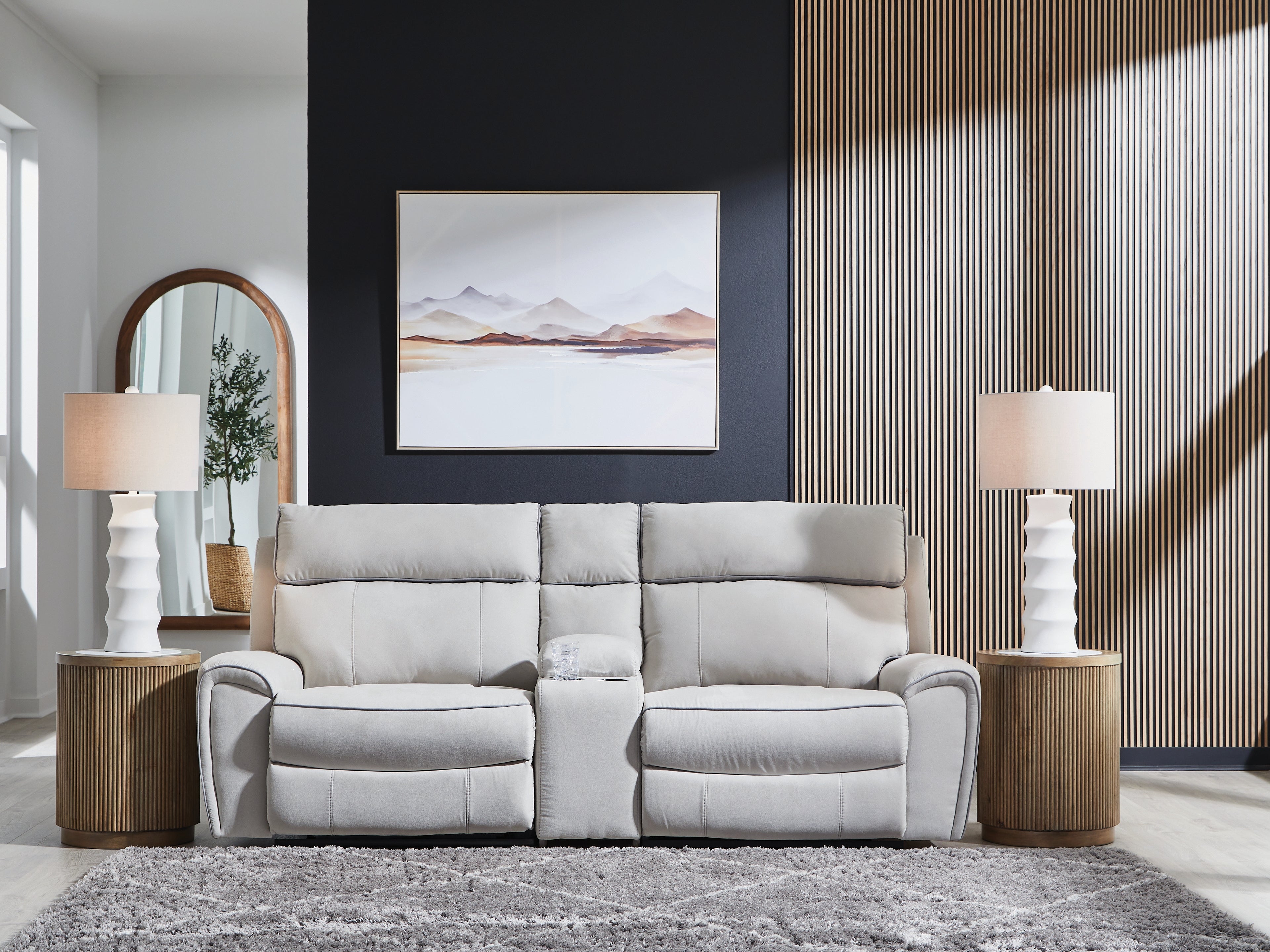 Family Deals Furniture - Ashley Furniture - Social Pointe Sectional - 3-Piece Power Reclining Sectional / Pearl/Ash - PC98802S3