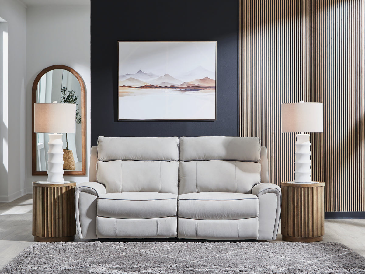 Family Deals Furniture - Ashley Furniture - Social Pointe Sectional - 6-Piece Reclining Sectional with Storage Console / Pearl/Ash - PC98802S36