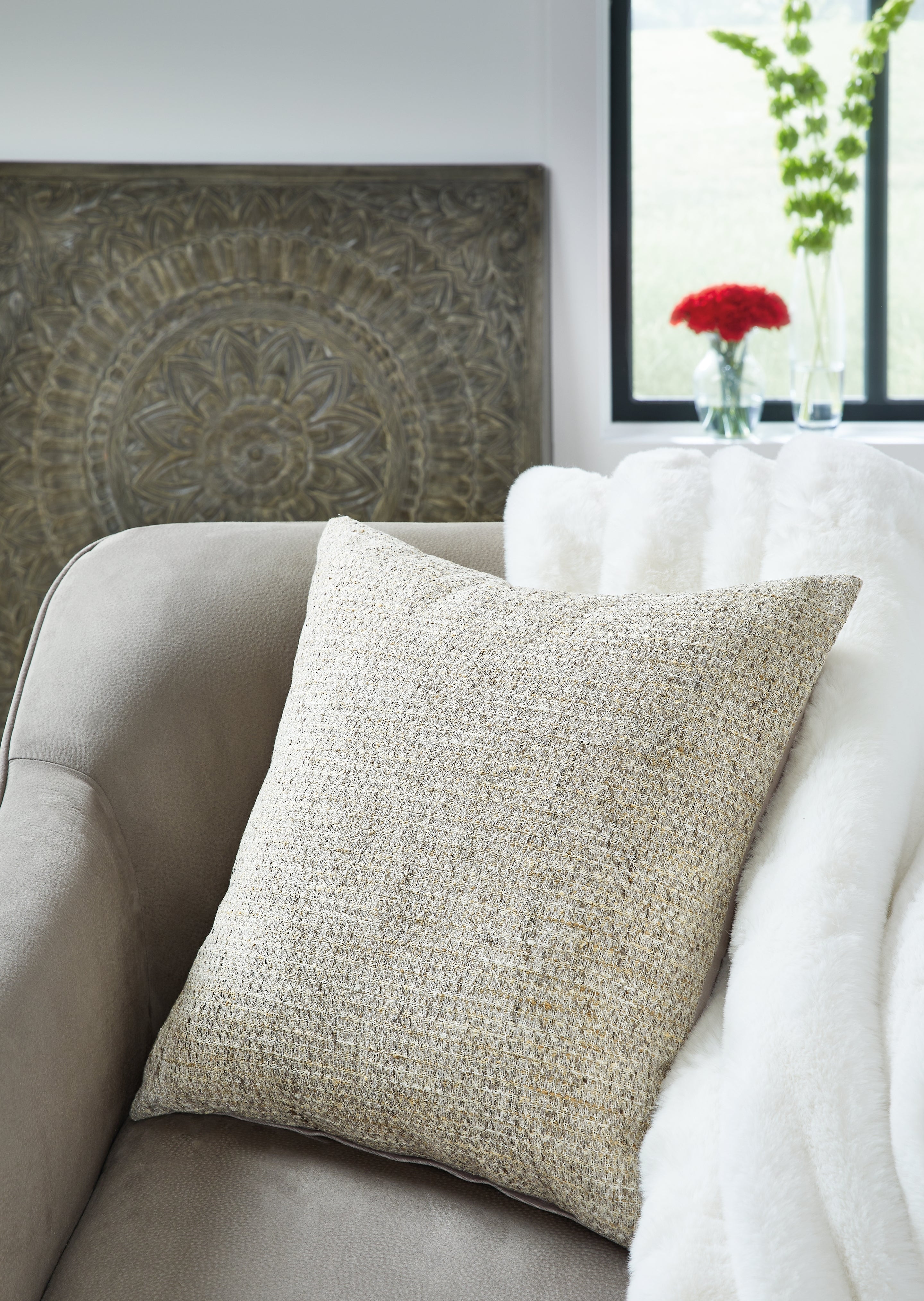 Family Deals Furniture - Ashley Furniture - Erline Pillows - Pillow (4/CS) / Cement - A1000895