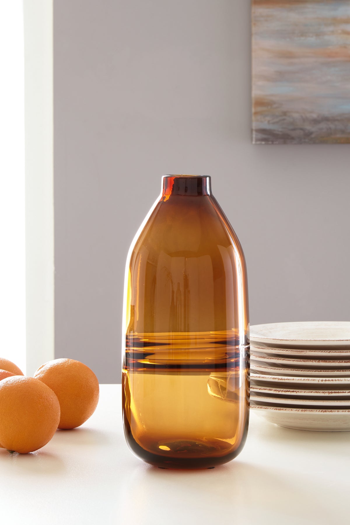 Family Deals Furniture - Ashley Furniture - Lemmitt Vase - Vase / Amber - A2000541