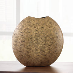 Family Deals Furniture - Ashley Furniture - Iansboro Vase - Vase / Antique Gold Finish - A2000696