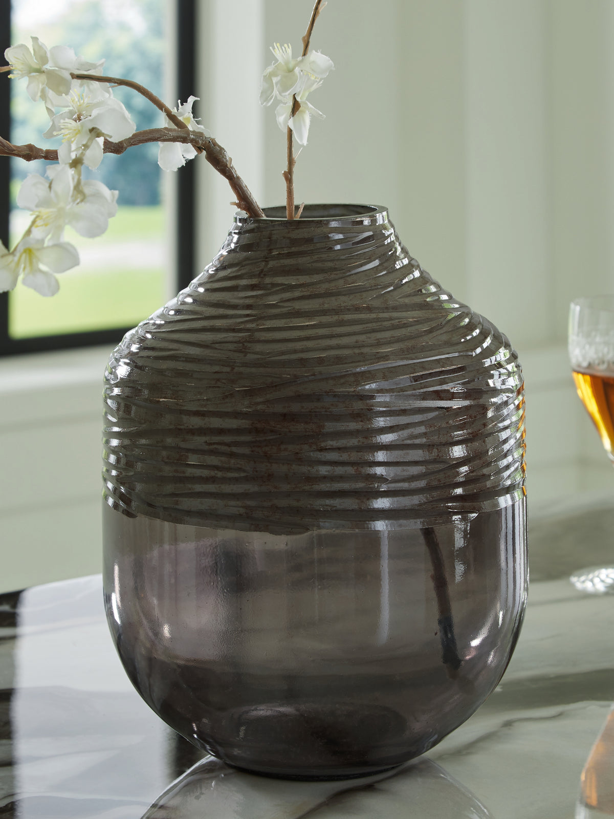 Family Deals Furniture - Ashley Furniture - Harpwick Vase - Vase / Iridescent Gray - A2000726