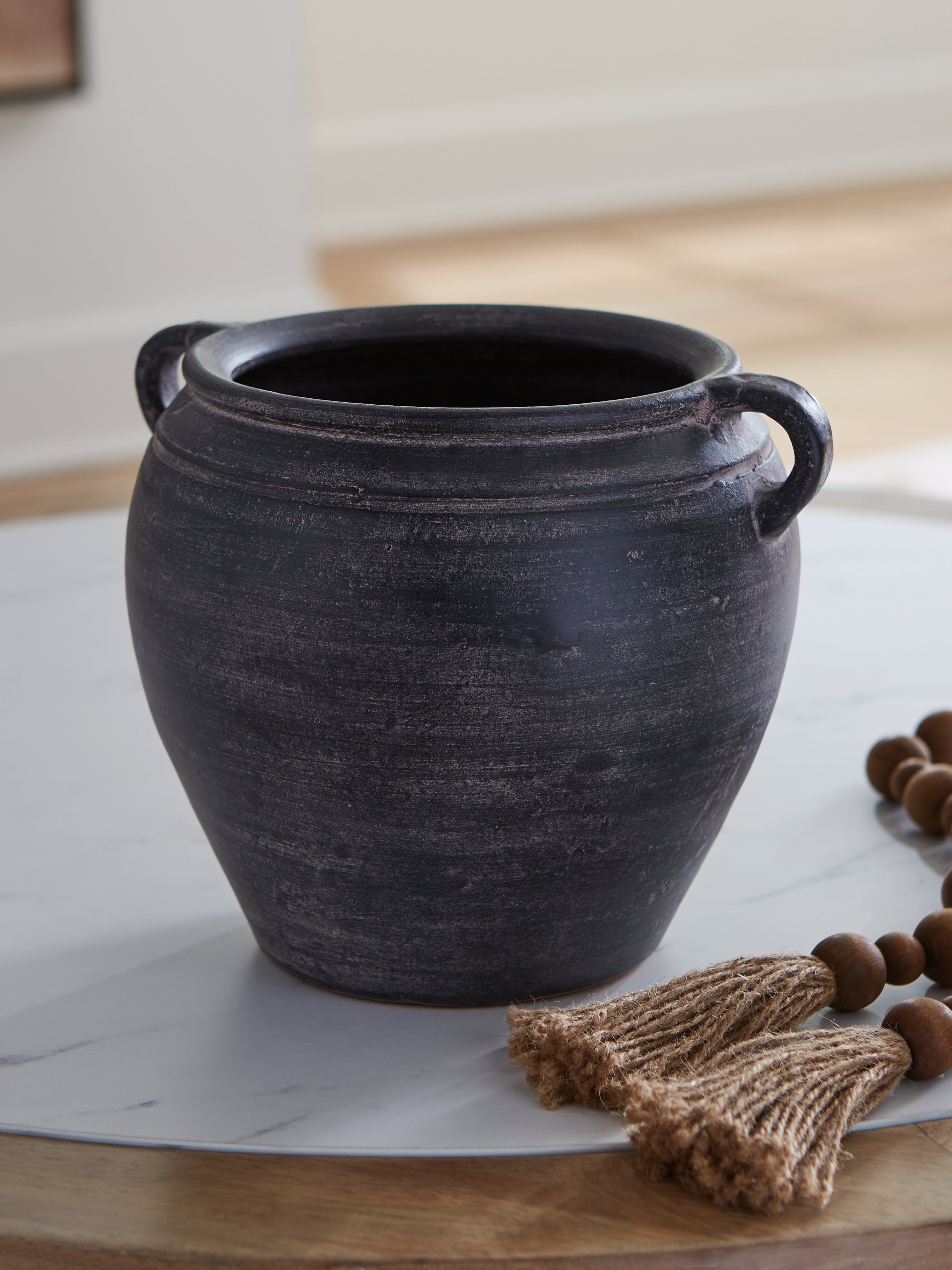 Family Deals Furniture - Ashley Furniture - Meadie Vase - Vase / Distressed Black - A2000790