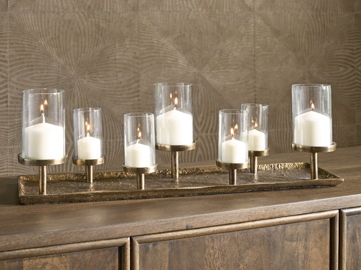 Family Deals Furniture - Ashley Furniture - Wallmond Candle Holder - Candle Holder / Antique Brass Finish - A2000820