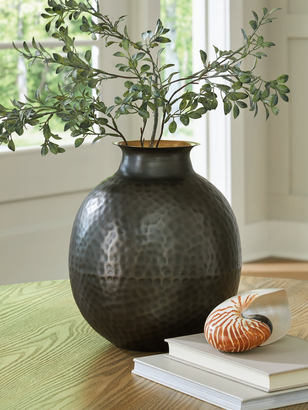 Family Deals Furniture - Ashley Furniture - Woody Vase - Vase / Pewter/Gold Finish - A2000844