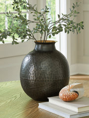 Family Deals Furniture - Ashley Furniture - Woody Vase - Vase / Pewter/Gold Finish - A2000844