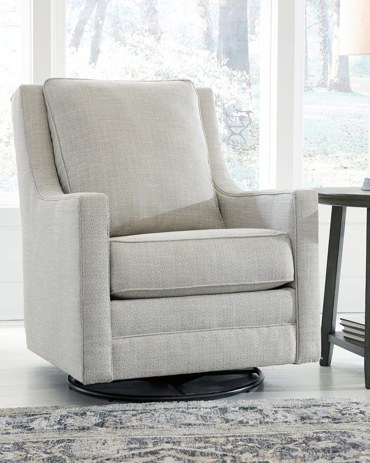 Family Deals Furniture - Ashley Furniture - Kambria Swivel Glider Accent Chair - Swivel Glider Accent Chair / Fog - A3000265