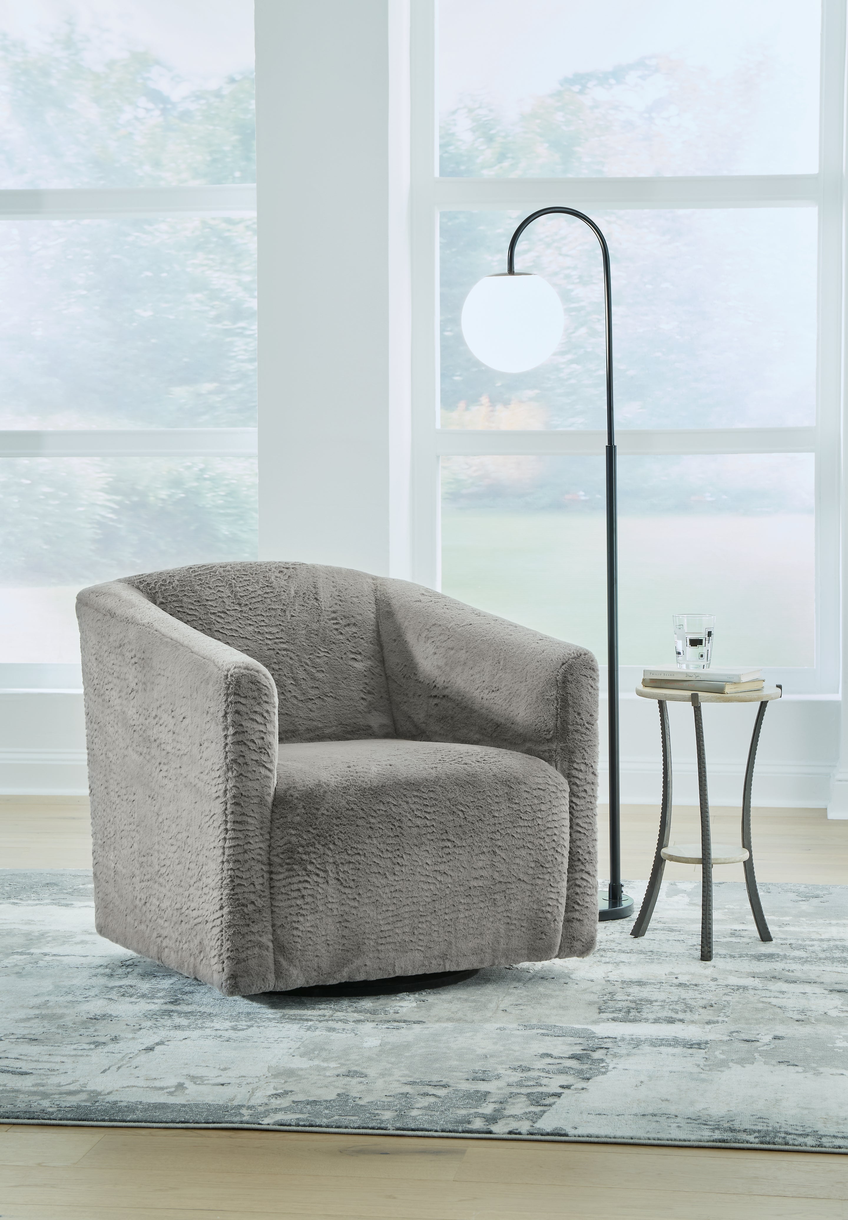 Family Deals Furniture - Ashley Furniture - Bramner Accent Chair - Swivel Accent Chair / Charcoal - A3000330