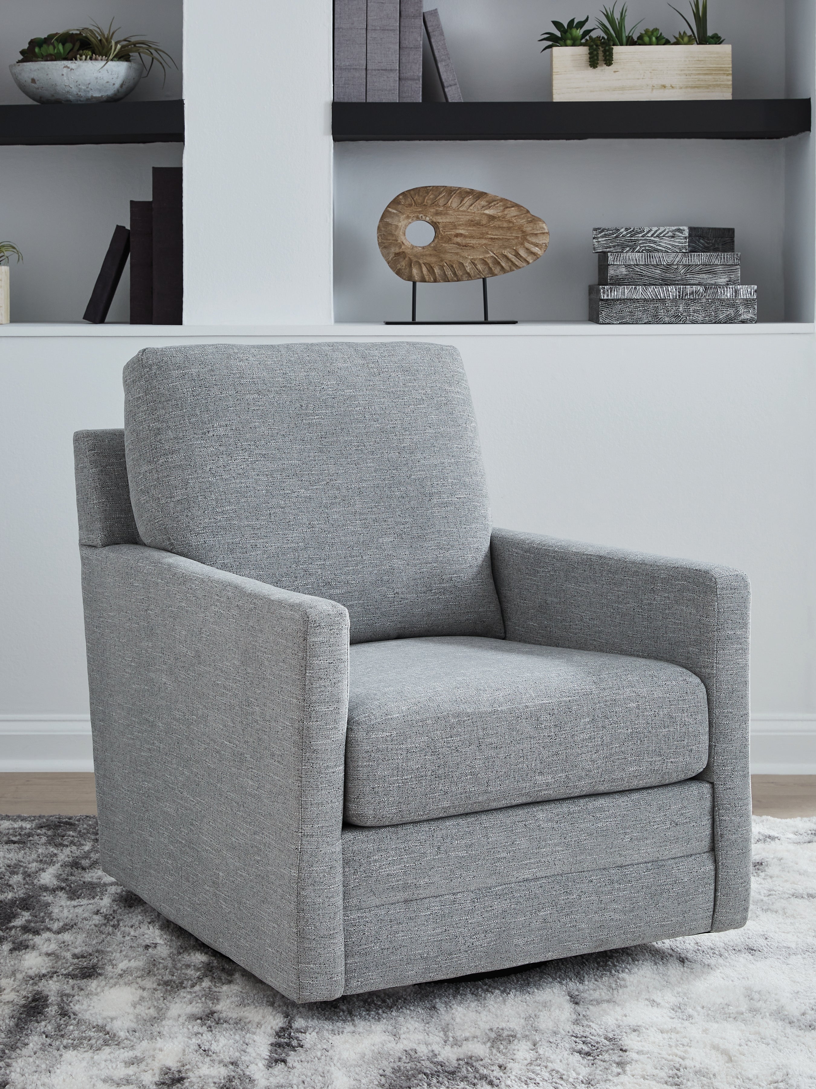 Family Deals Furniture - Ashley Furniture - Freybourne Next-Gen Nuvella Swivel Accent Chair - Swivel Accent Chair / Pewter - A3000737
