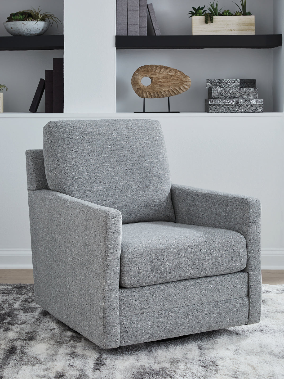 Family Deals Furniture - Ashley Furniture - Freybourne Next-Gen Nuvella Swivel Accent Chair - Swivel Accent Chair / Pewter - A3000737