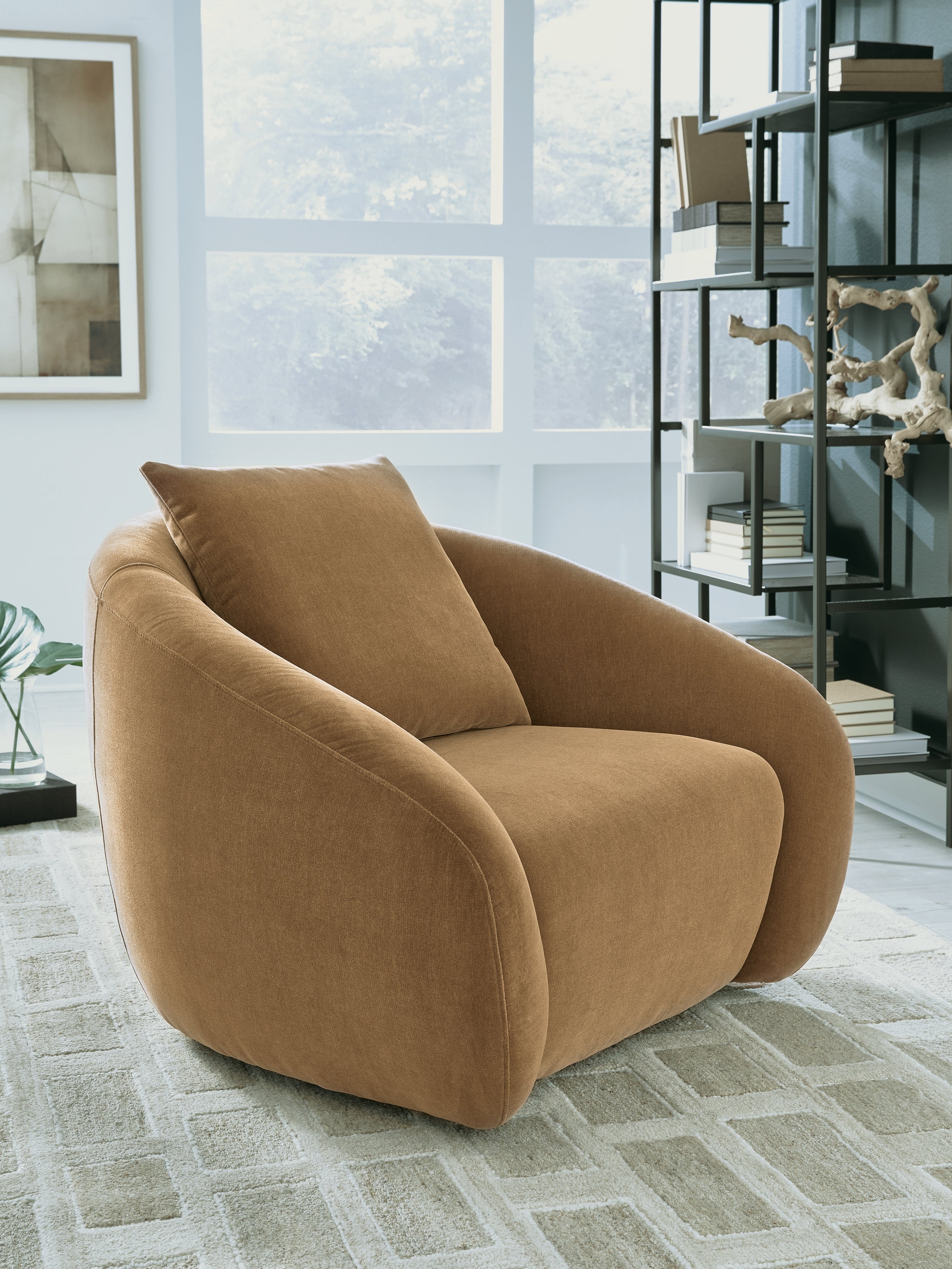 Family Deals Furniture - Ashley Furniture - Yahya Swivel Accent Chair - Swivel Accent Chair / Camel - A3000781