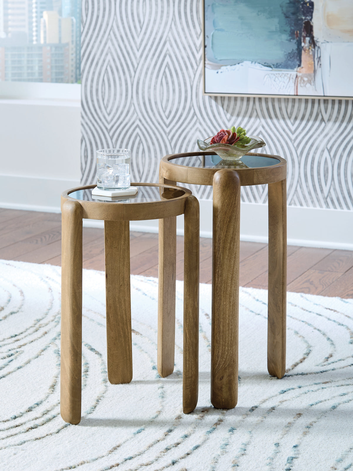 Family Deals Furniture - Ashley Furniture - Jossor Accent Table (Set of 2) - Accent Table Set (Set of 2) / Light Brown - A4000726