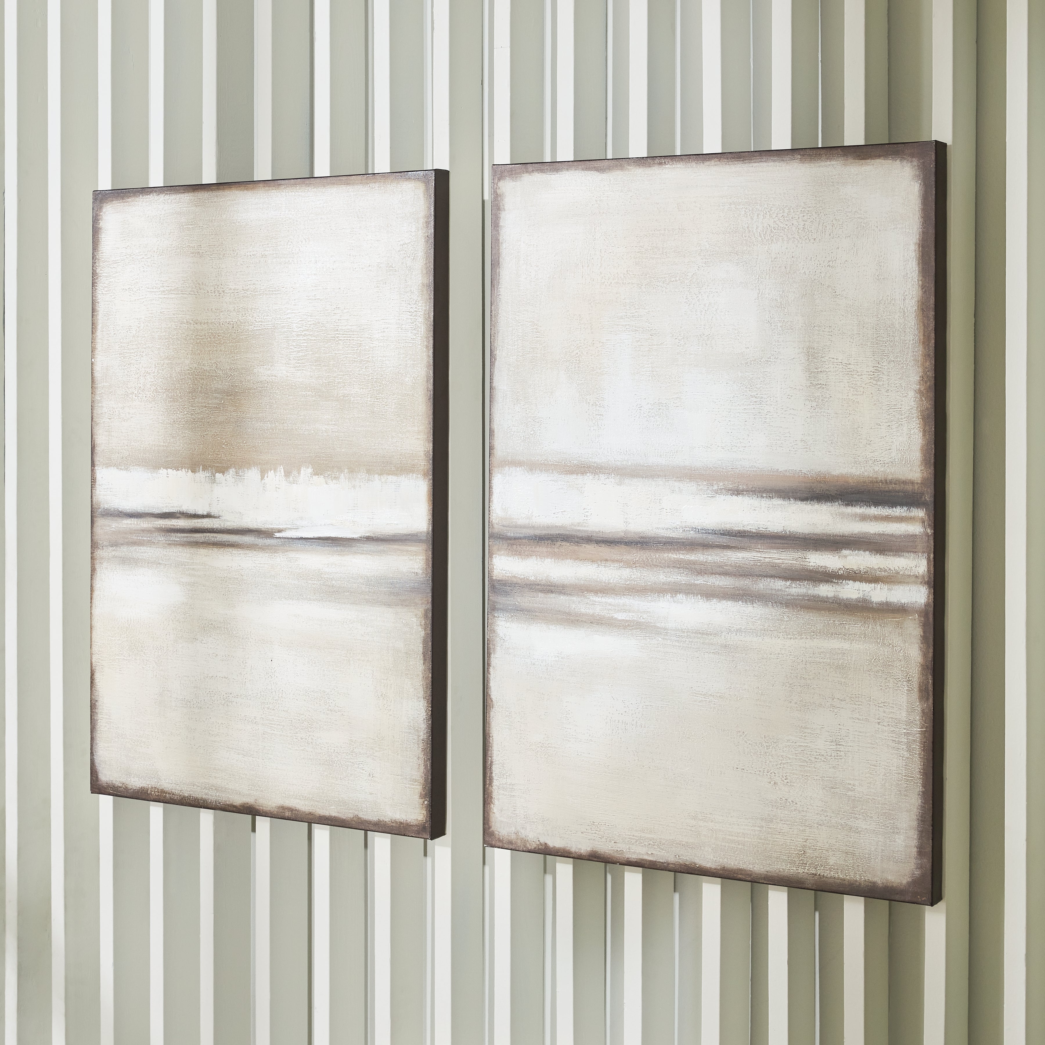 Family Deals Furniture - Ashley Furniture - Brockdunn Wall Decor - Wall Art Set (Set of 2) / Tan/Brown - A8000403