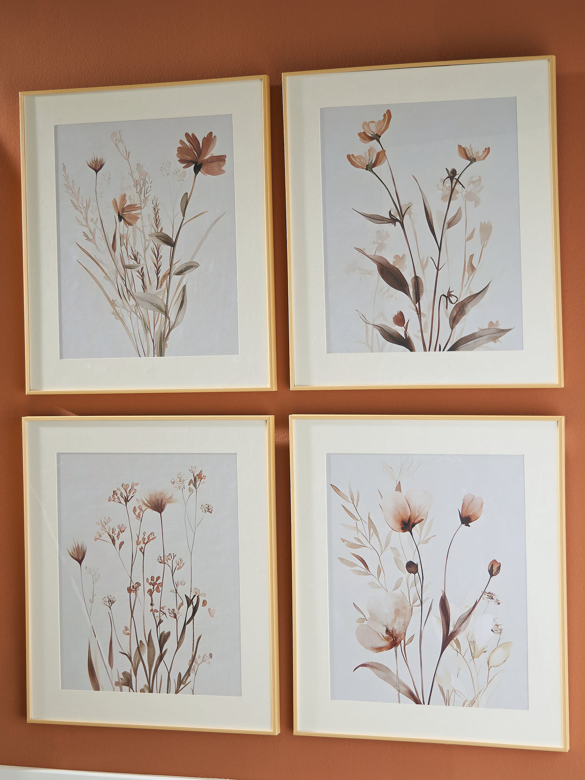 Family Deals Furniture - Ashley Furniture - Chettings Wall Decor - Wall Art Set (4/CN) / Beige/Gray/Blush - A8000469