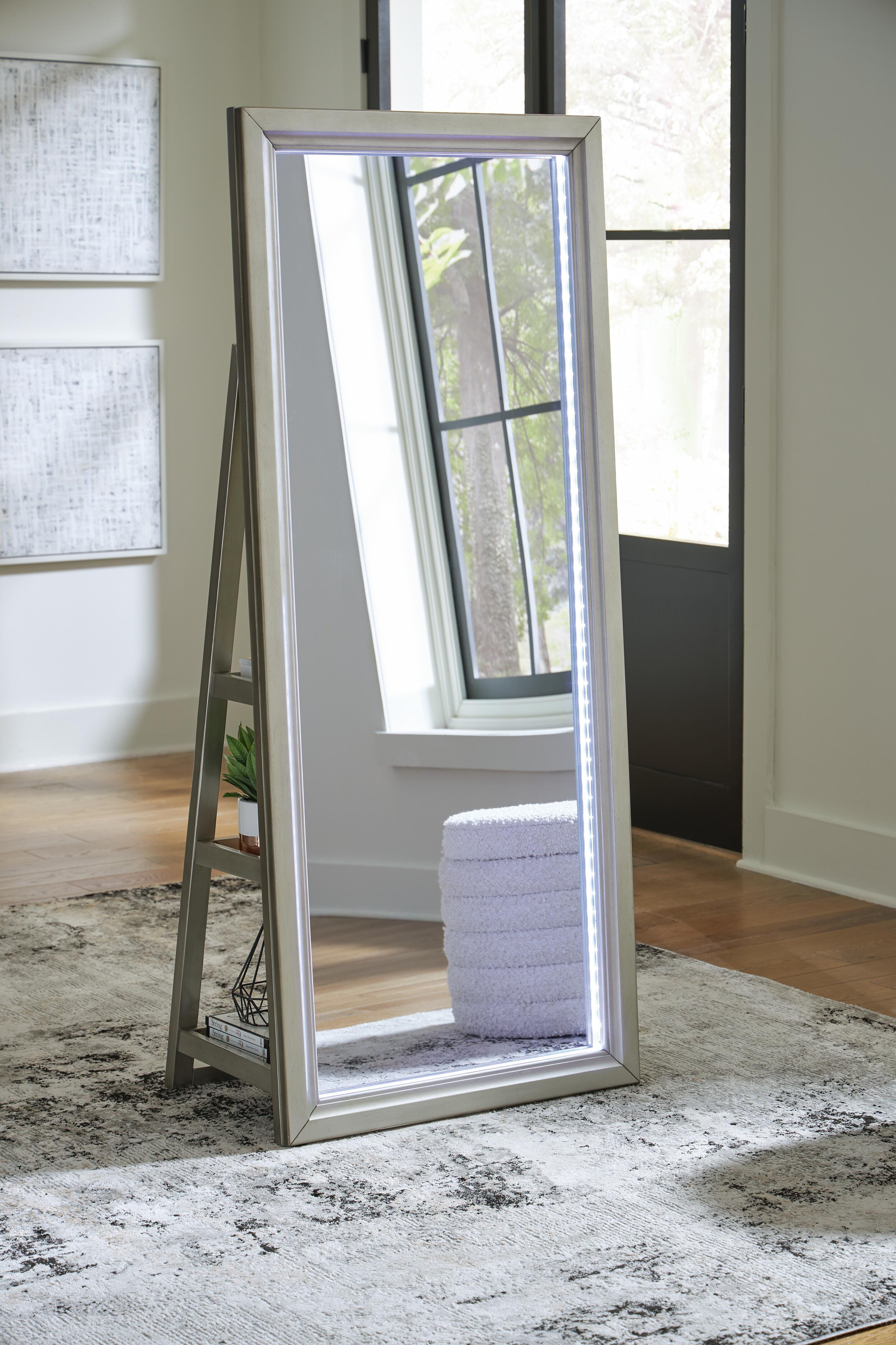 Family Deals Furniture - Ashley Furniture - Evesen Mirror - Floor Standing Mirror/Storage - A8010380