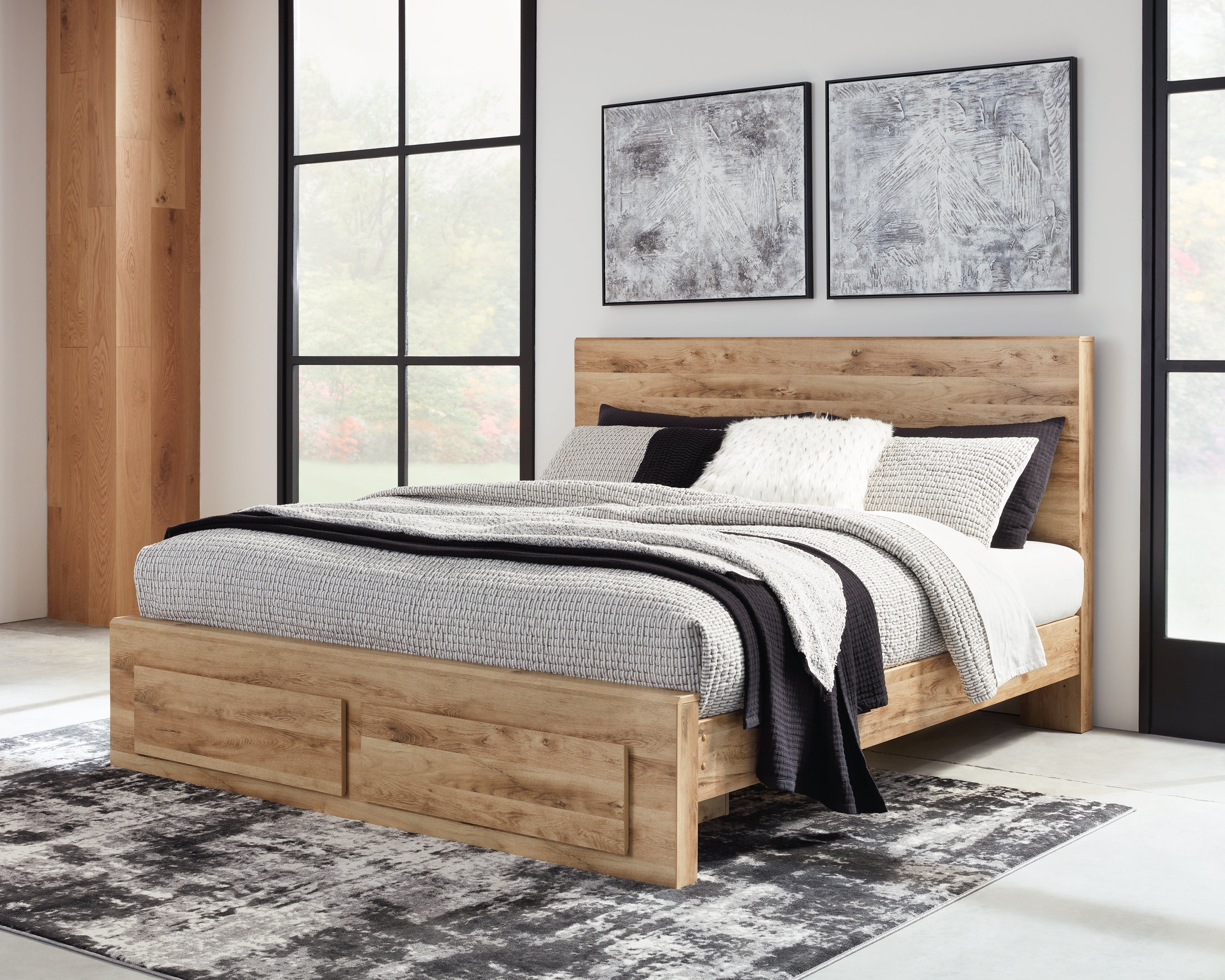 Family Deals Furniture - Ashley Furniture - Hyanna Bedroom - King Panel Storage Bed / Tan Brown - B1050B11