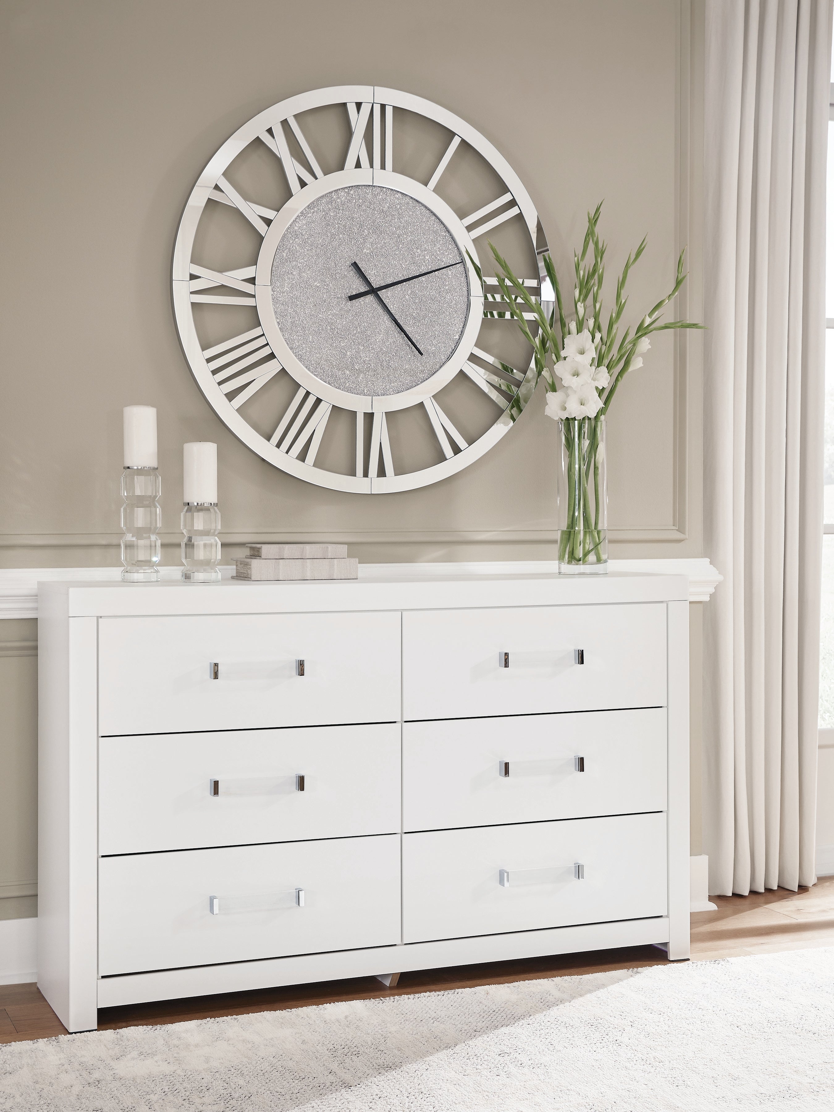 Family Deals Furniture - Ashley Furniture - Maeling Bedroom - Six Drawer Dresser / White - PCB1119-31