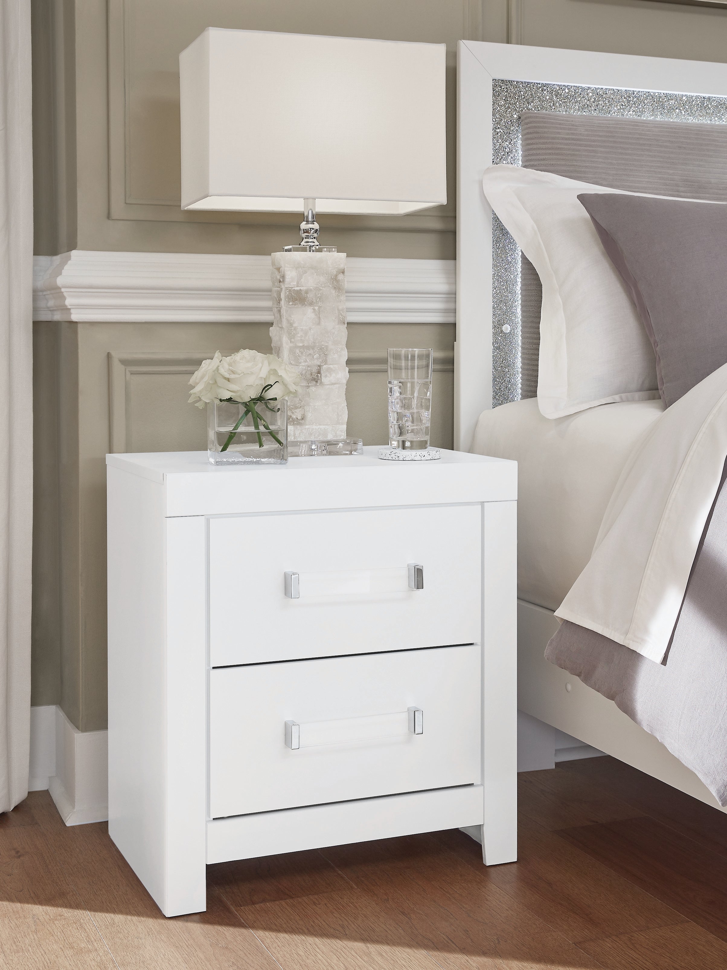 Family Deals Furniture - Ashley Furniture - Maeling Bedroom - Two Drawer Night Stand / White - PCB1119-92
