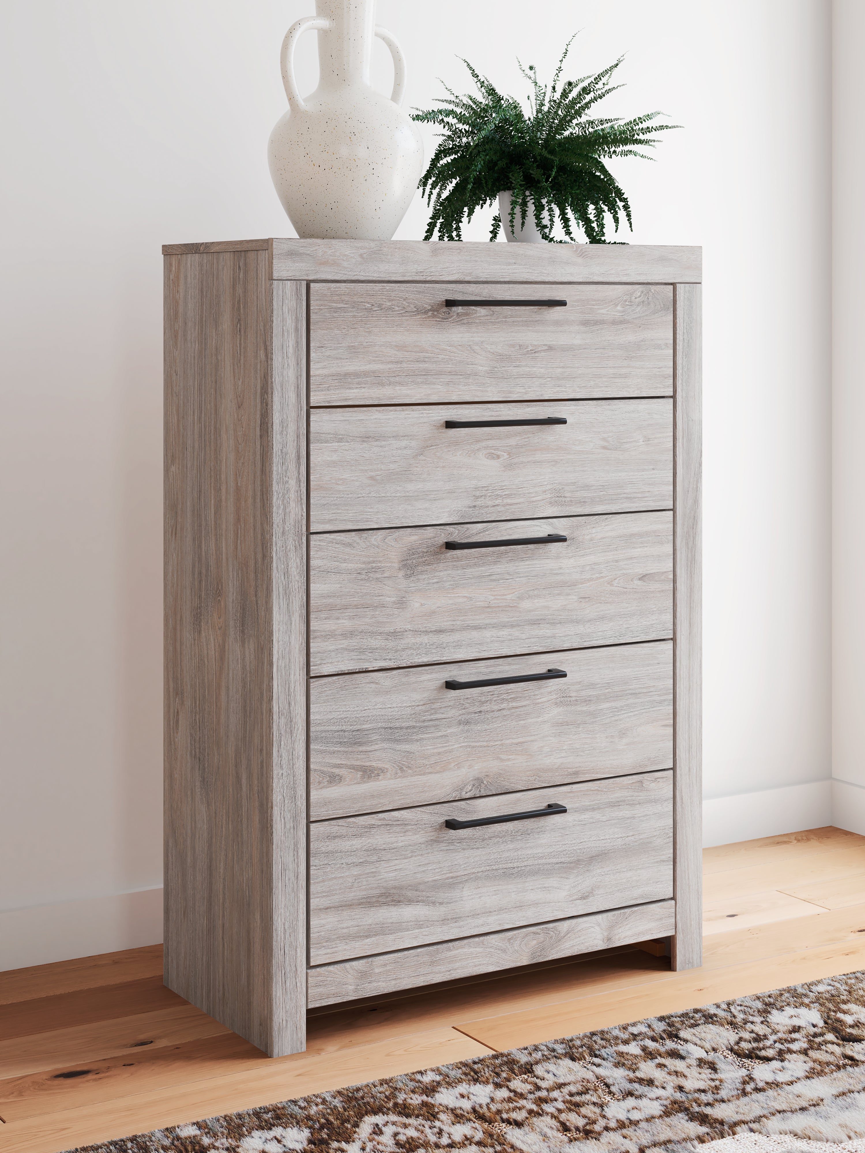 Family Deals Furniture - Ashley Furniture - Broachmyn Bedroom - Five Drawer Chest / Gray - PCB1120-46