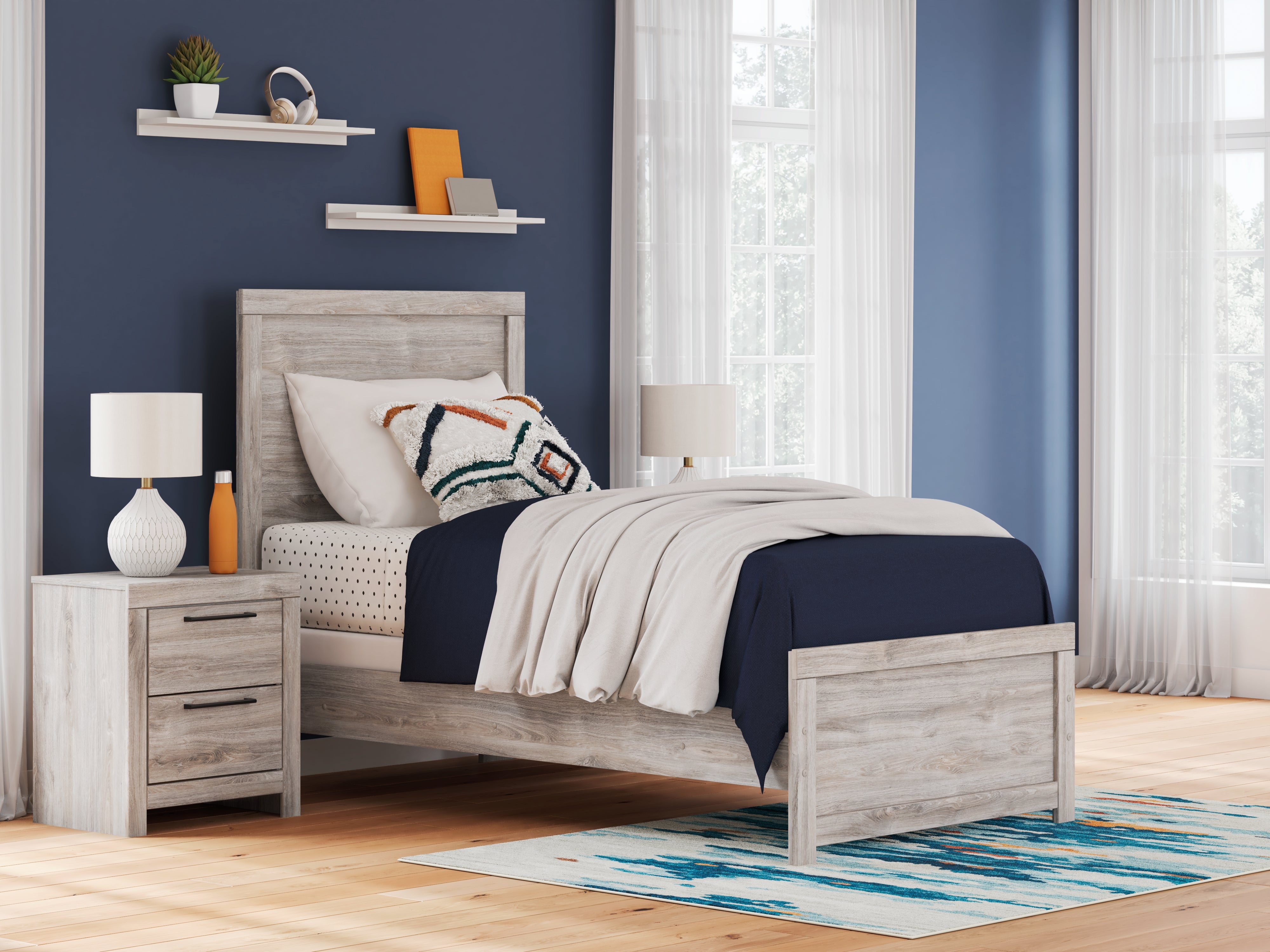 Family Deals Furniture - Ashley Furniture - Broachmyn Bedroom - Twin Panel Bed / Gray - PCB1120B8