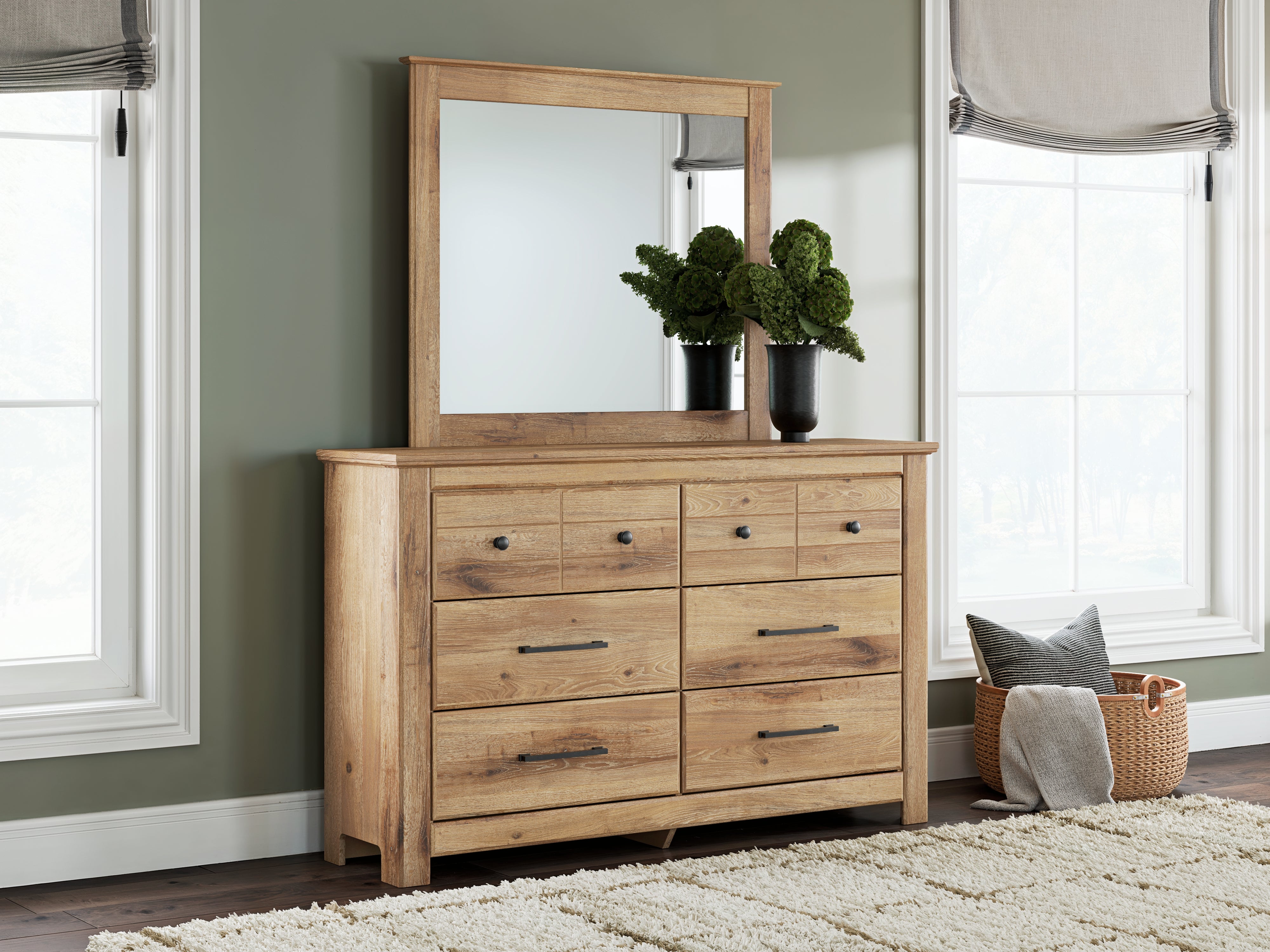 Family Deals Furniture - Ashley Furniture - Makidern Bedroom - Dresser and Mirror / Tan - PCB1170B1