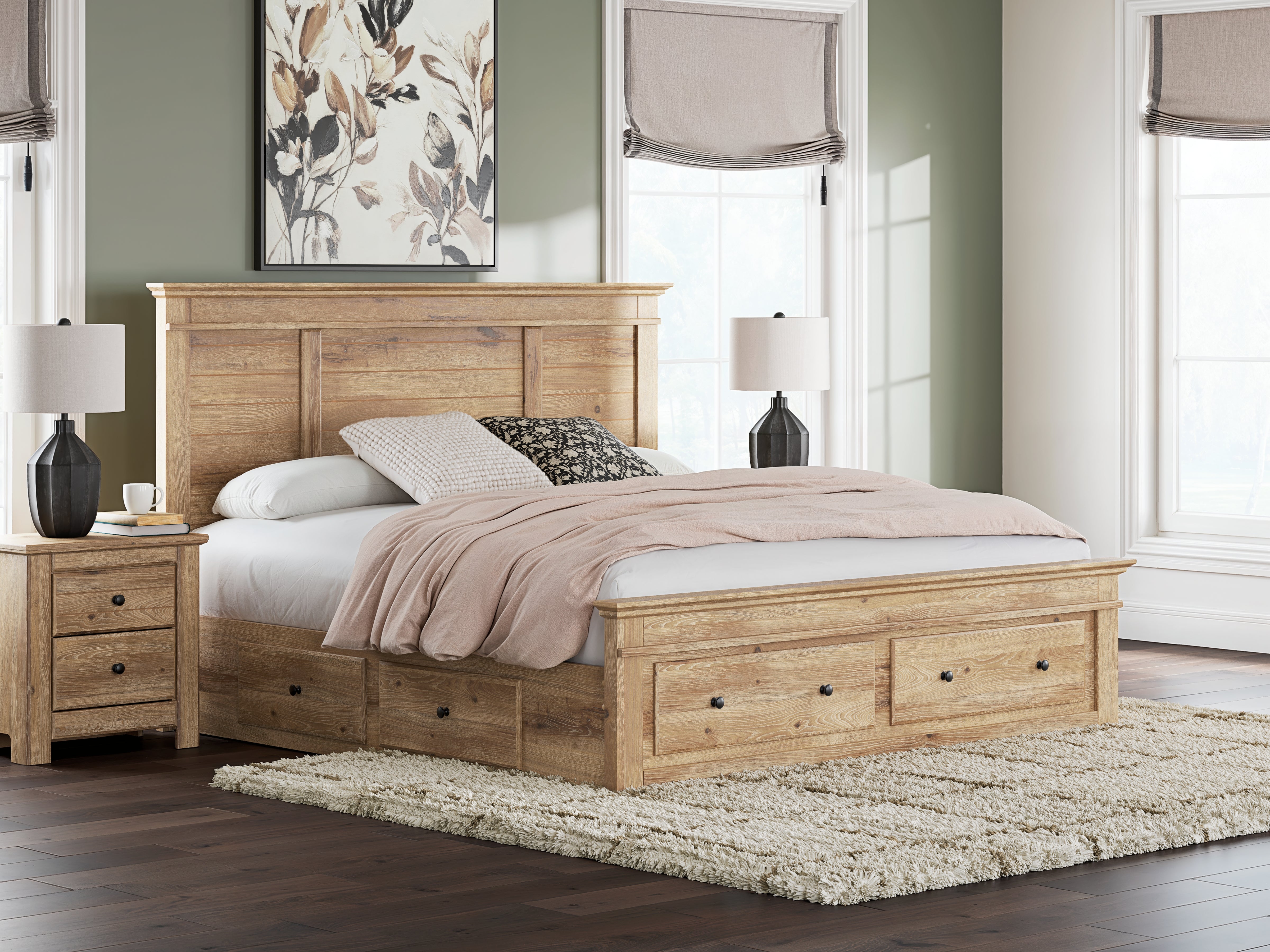 Family Deals Furniture - Ashley Furniture - Makidern Bedroom - King Panel Storage Bed / Tan - PCB1170B16
