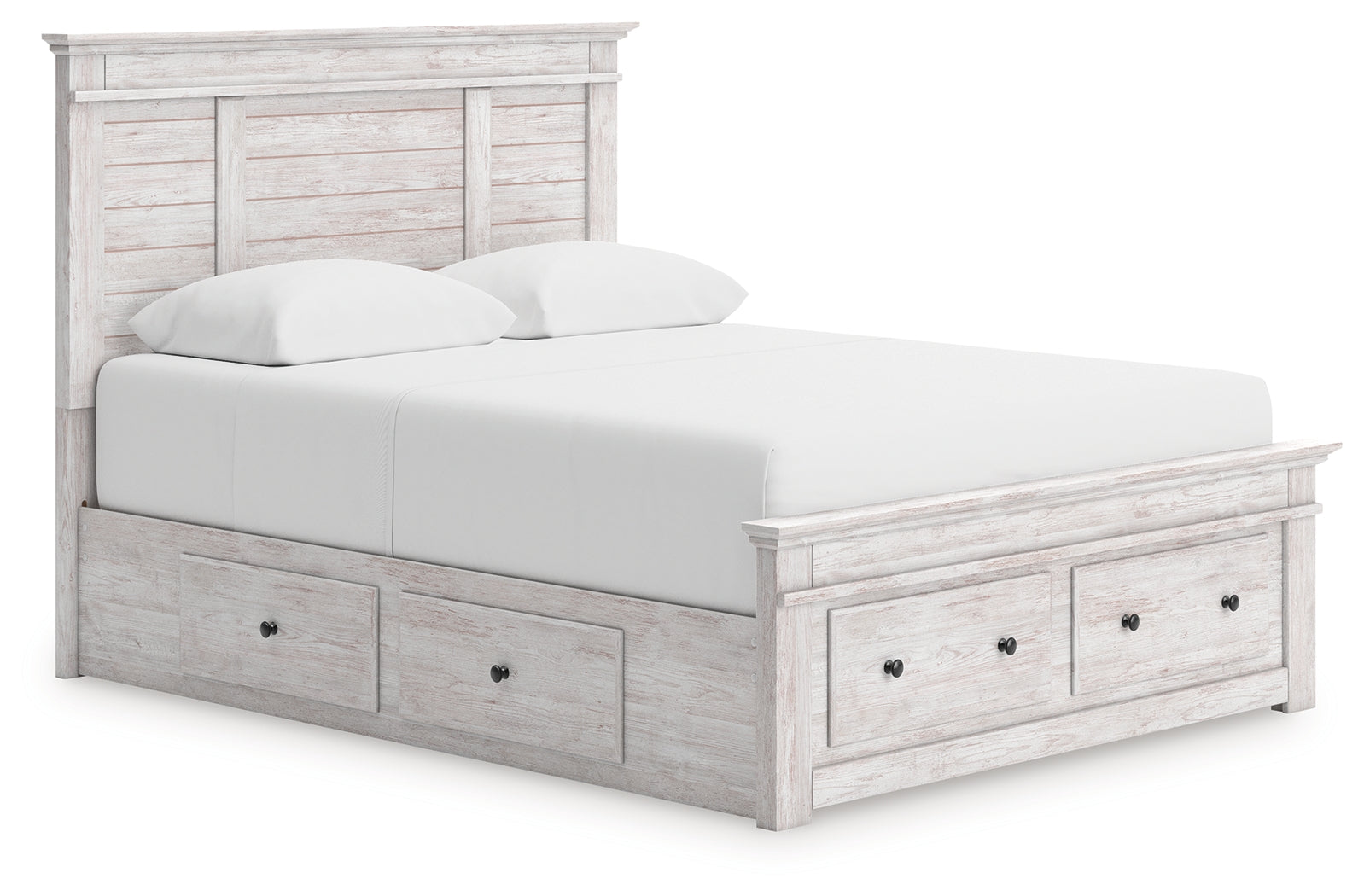 Family Deals Furniture - Ashley Furniture - Makidern Bedroom - Queen Panel Storage Bed / Whitewash - PCB1171B10